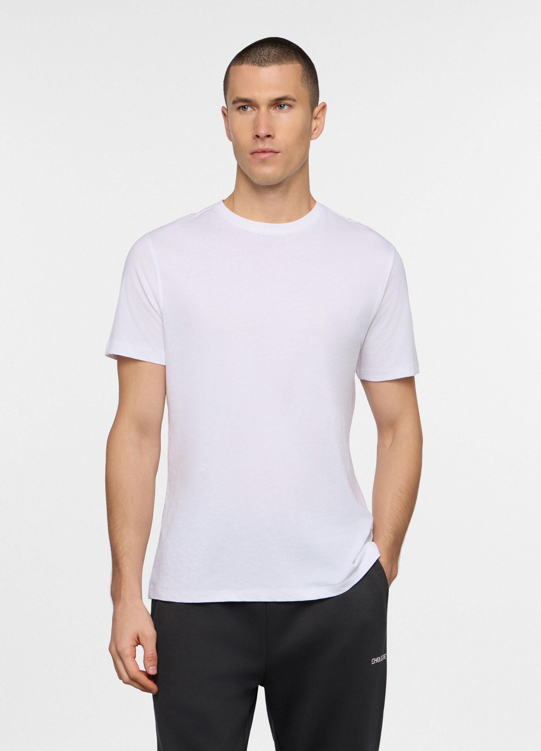 T-shirt girocollo in jersey fiammato uomo_0