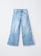 Pantaloni in denim di puro cotone Wide Leg ragazza_0