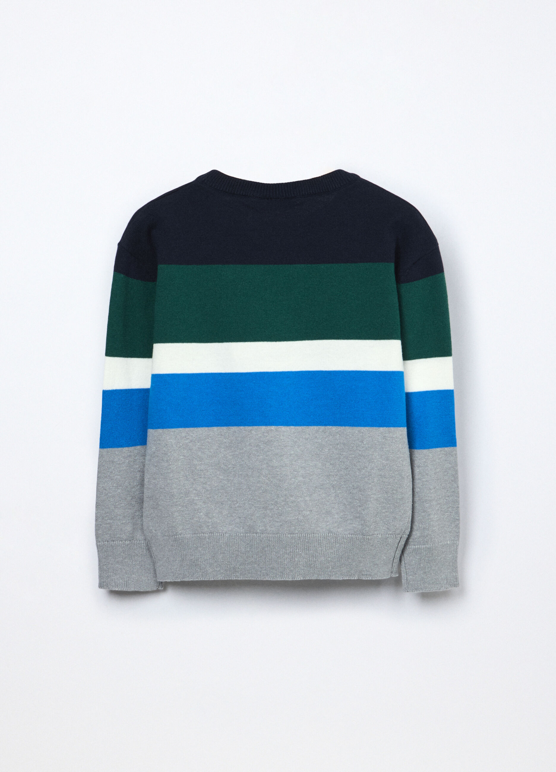 Girocollo tricot in puro cotone a righe bambino _1