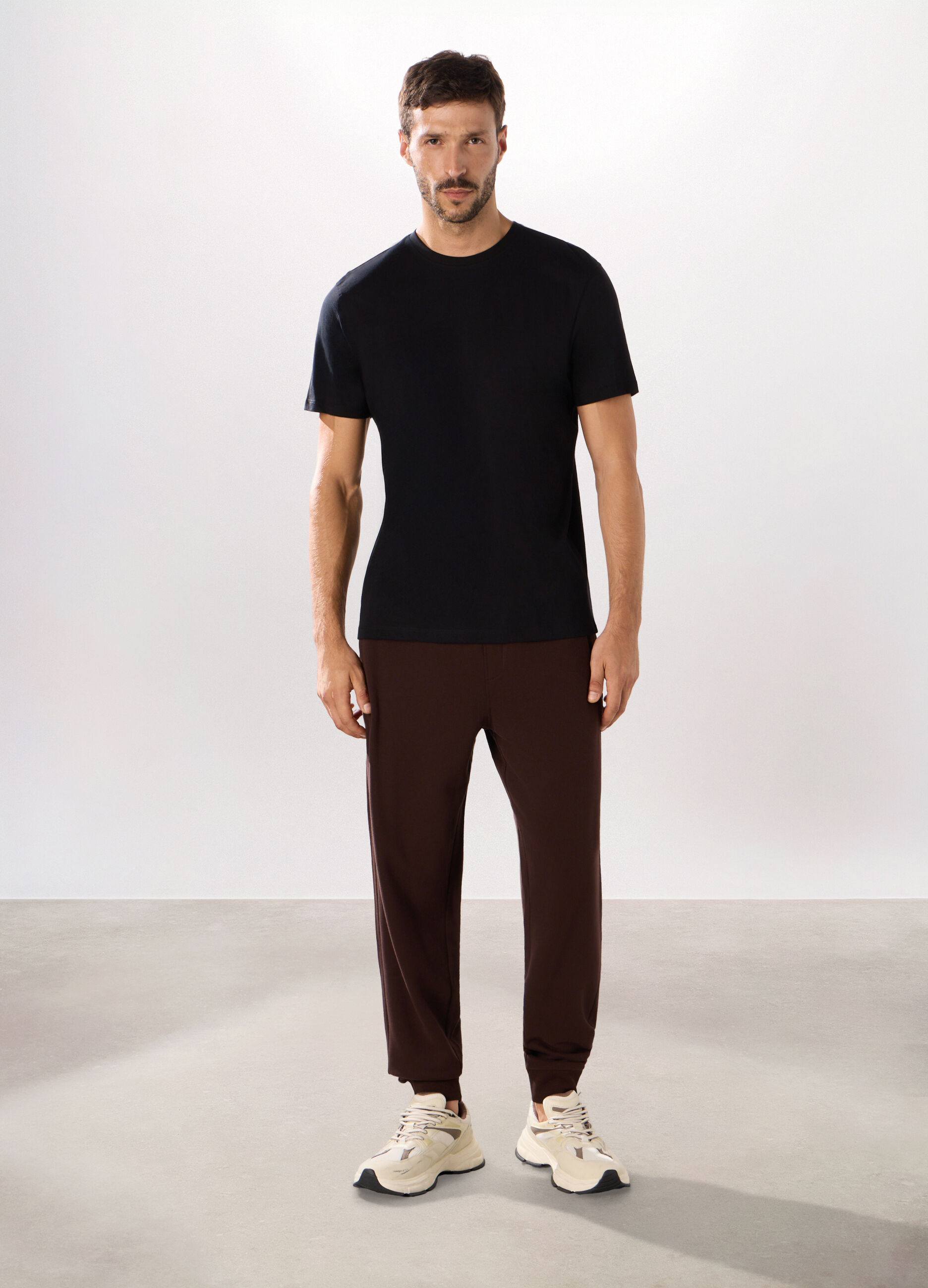 Jogger slim in puro cotone uomo_0