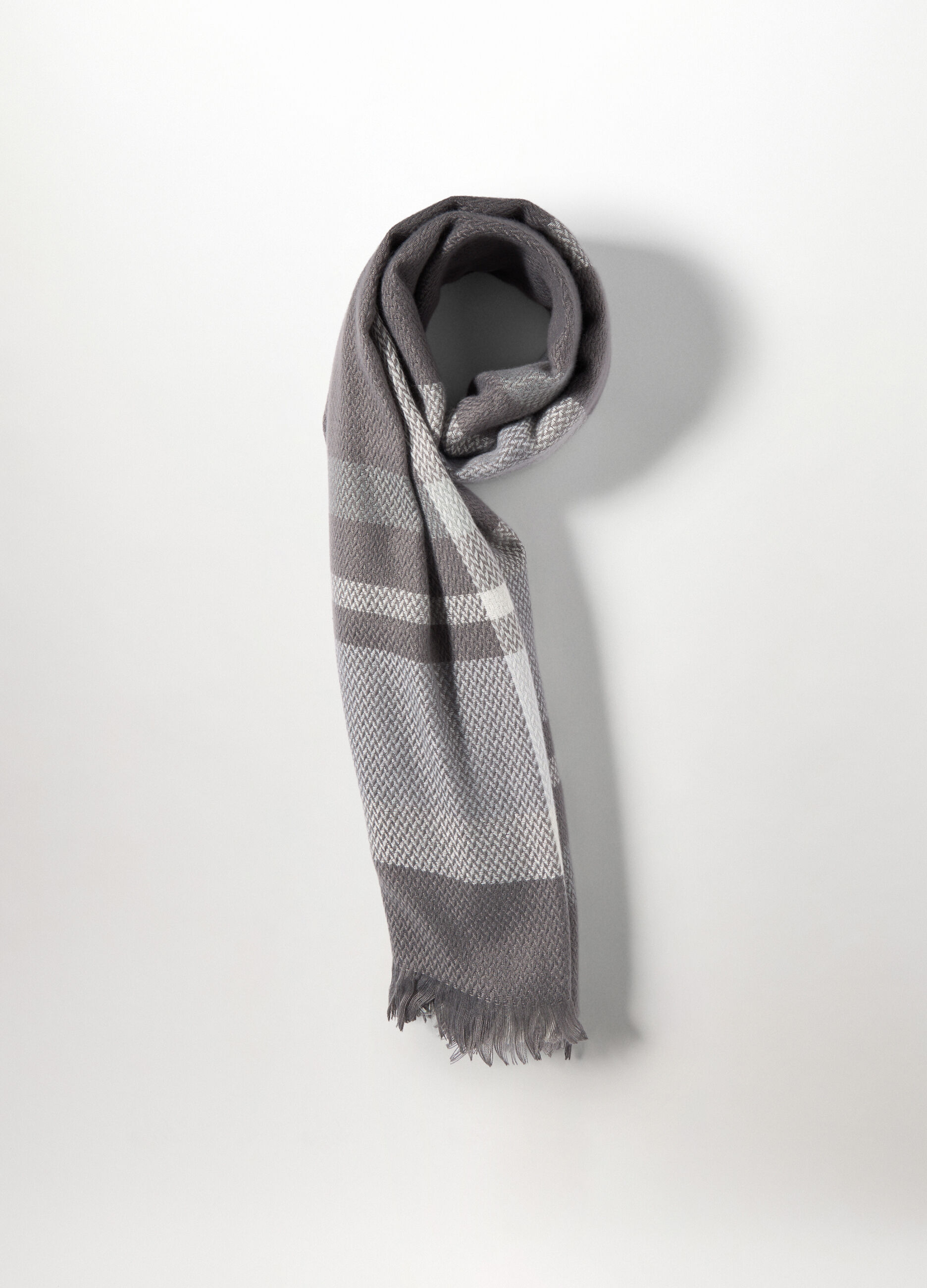 Sciarpa jacquard a quadri donna_1