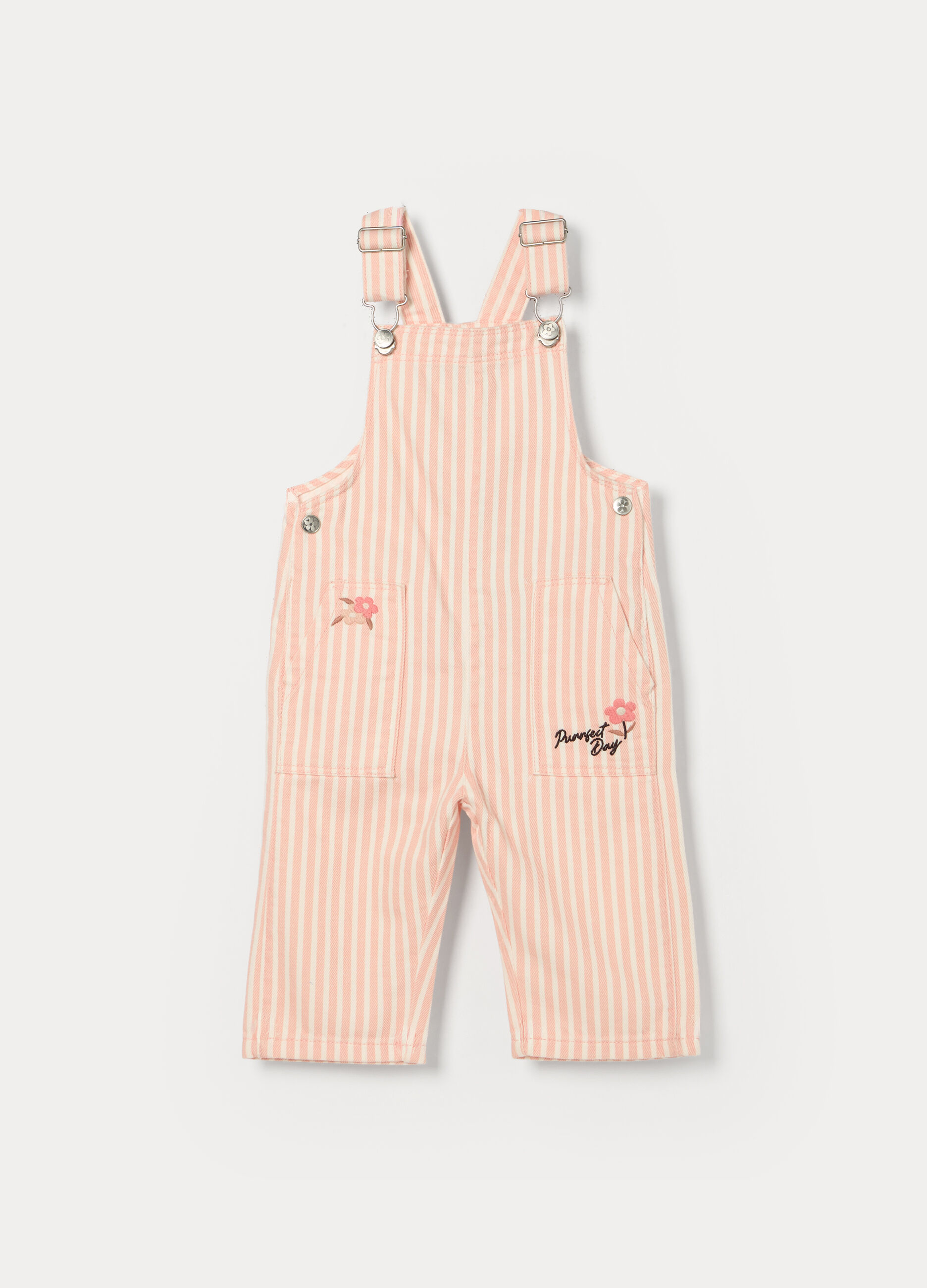 Salopette in twill di puro cotone bimba_0