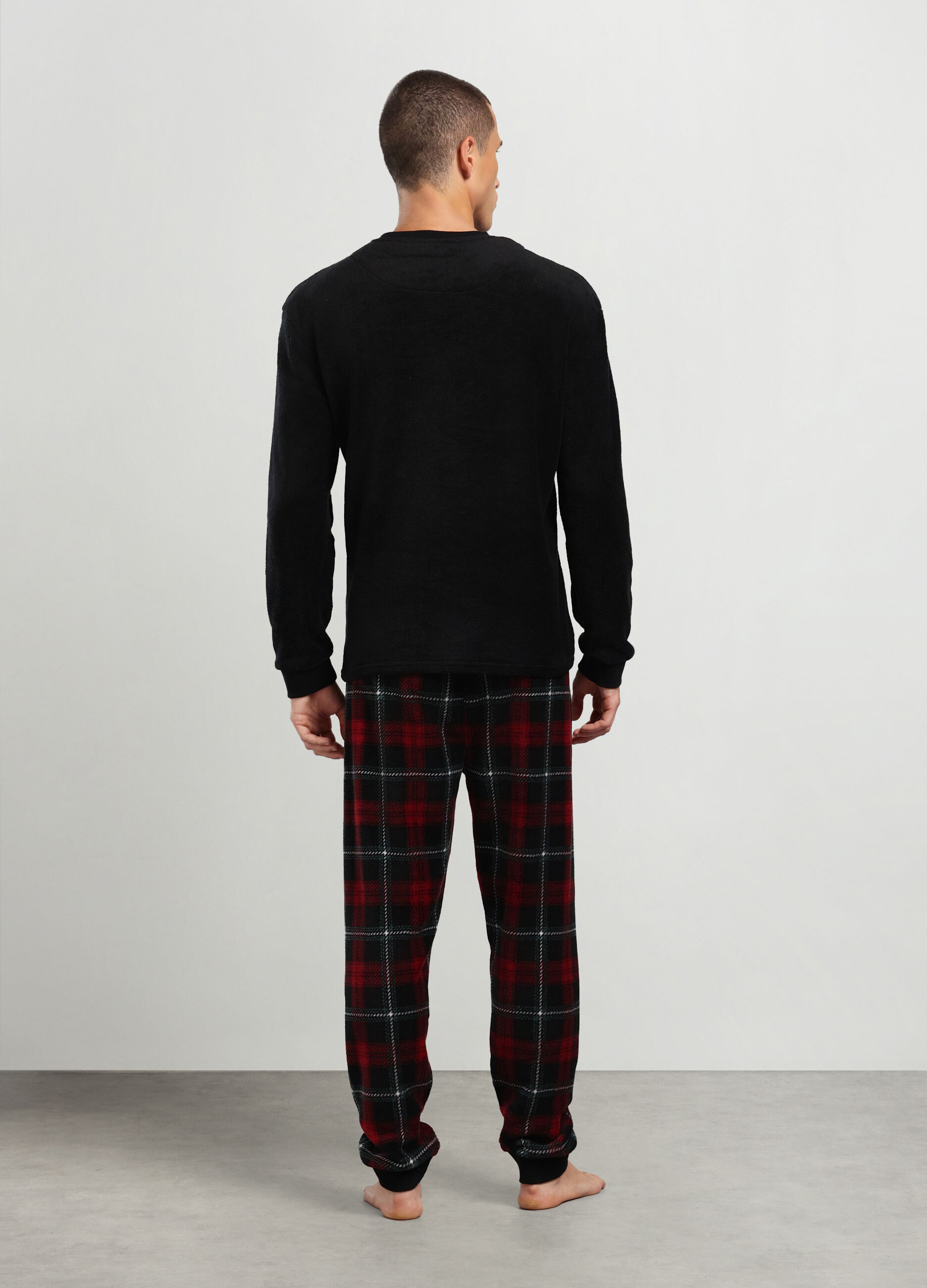 Pigiama lungo in pile uomo_1