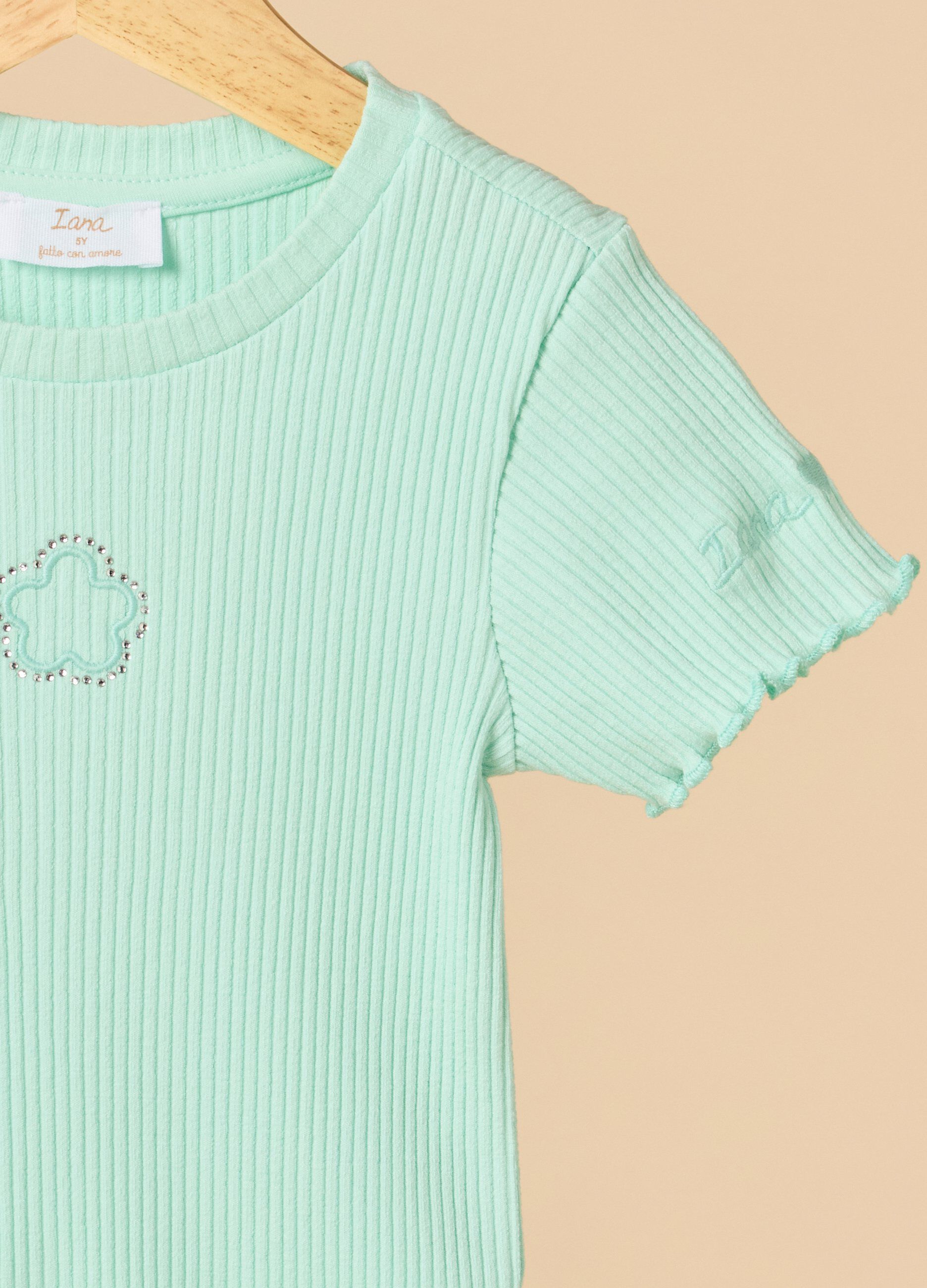 T-shirt in costina a maniche corte IANA bambina_1
