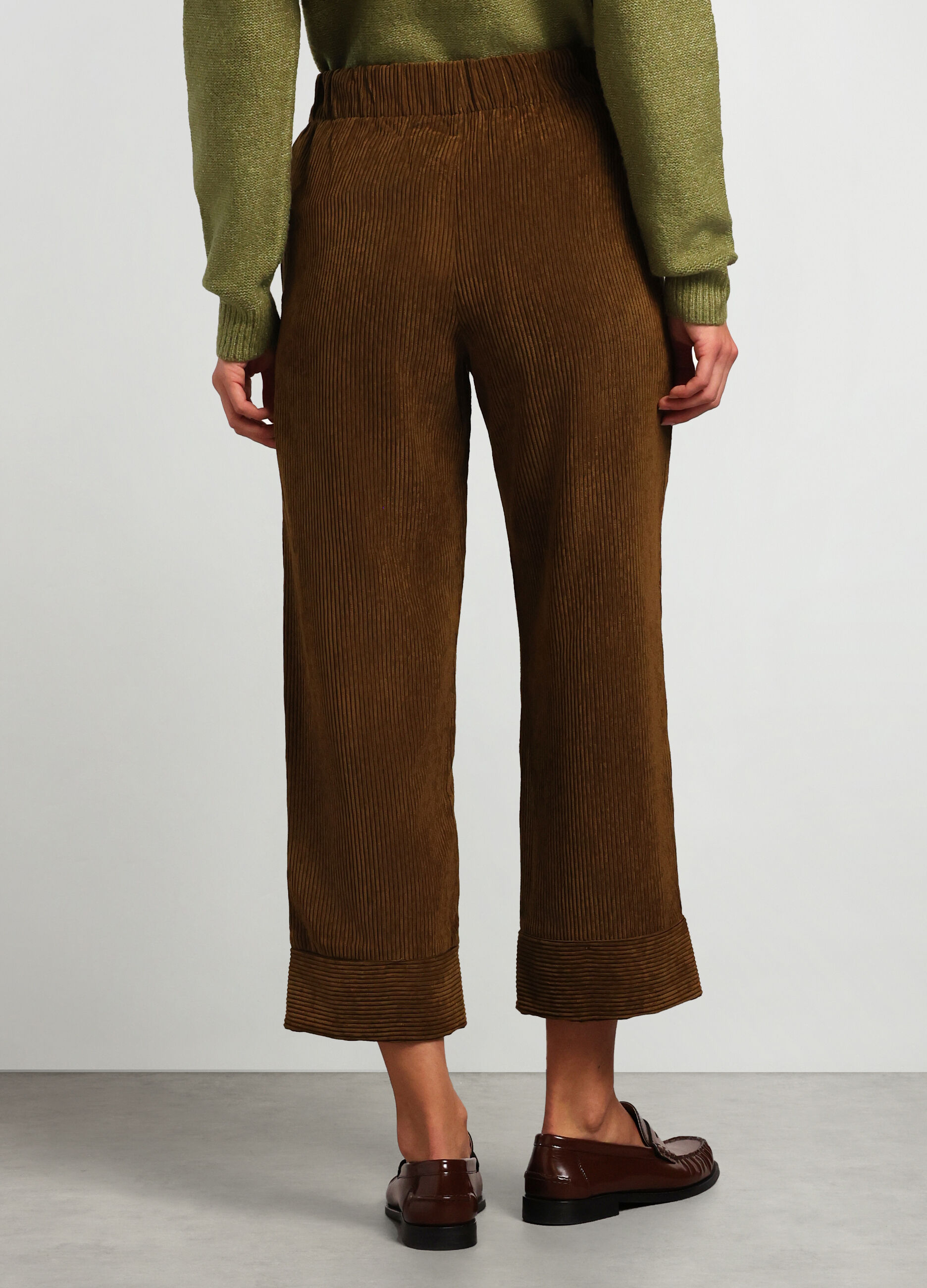 Jogger in costina di velluto donna_1