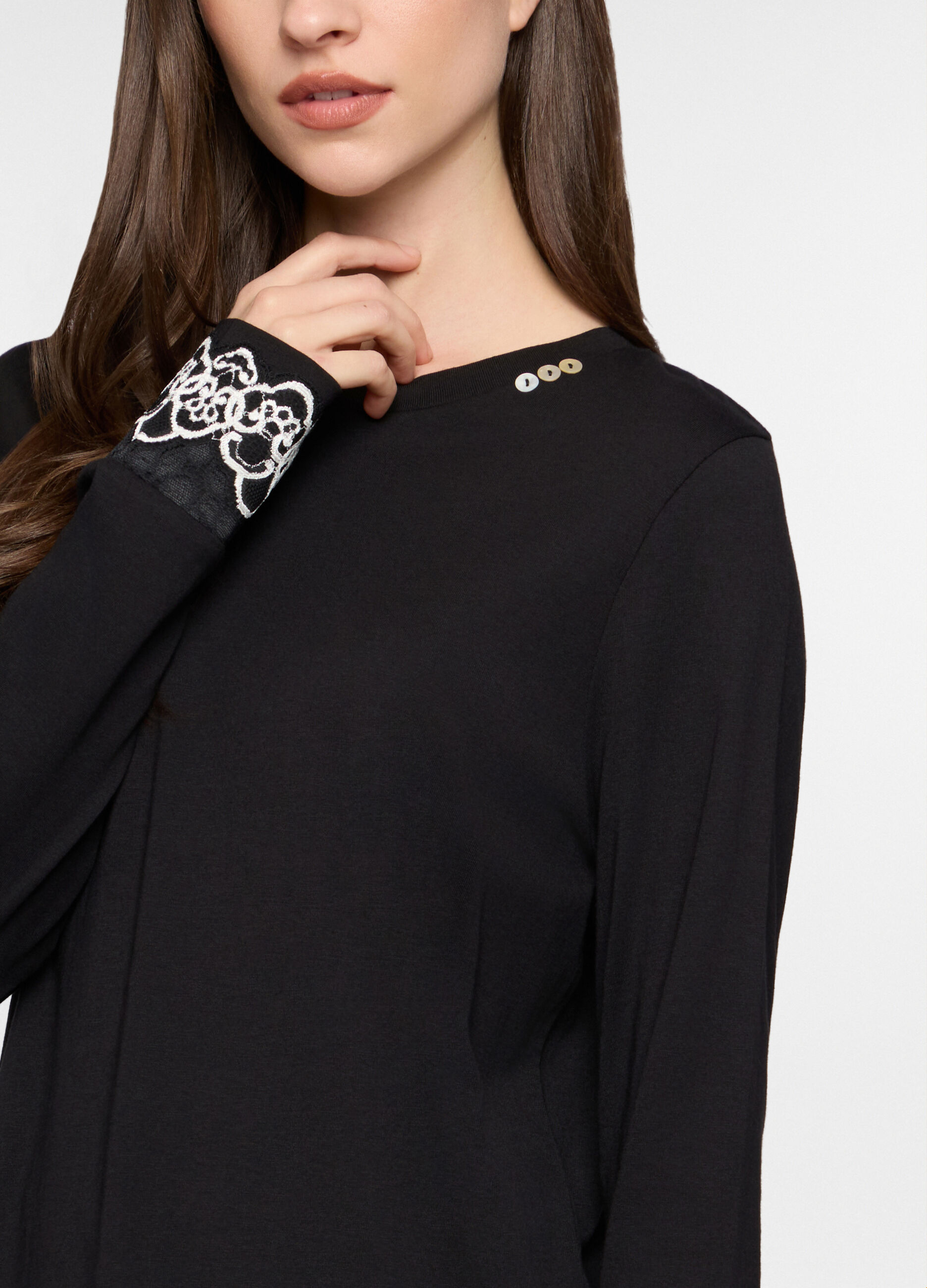 Top pigiama girocollo in jersey donna_2