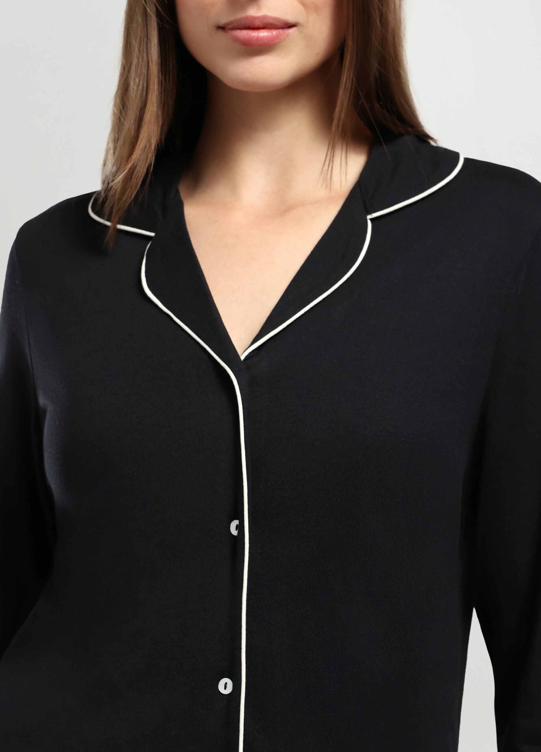 Top pigiama con collo revers donna_1
