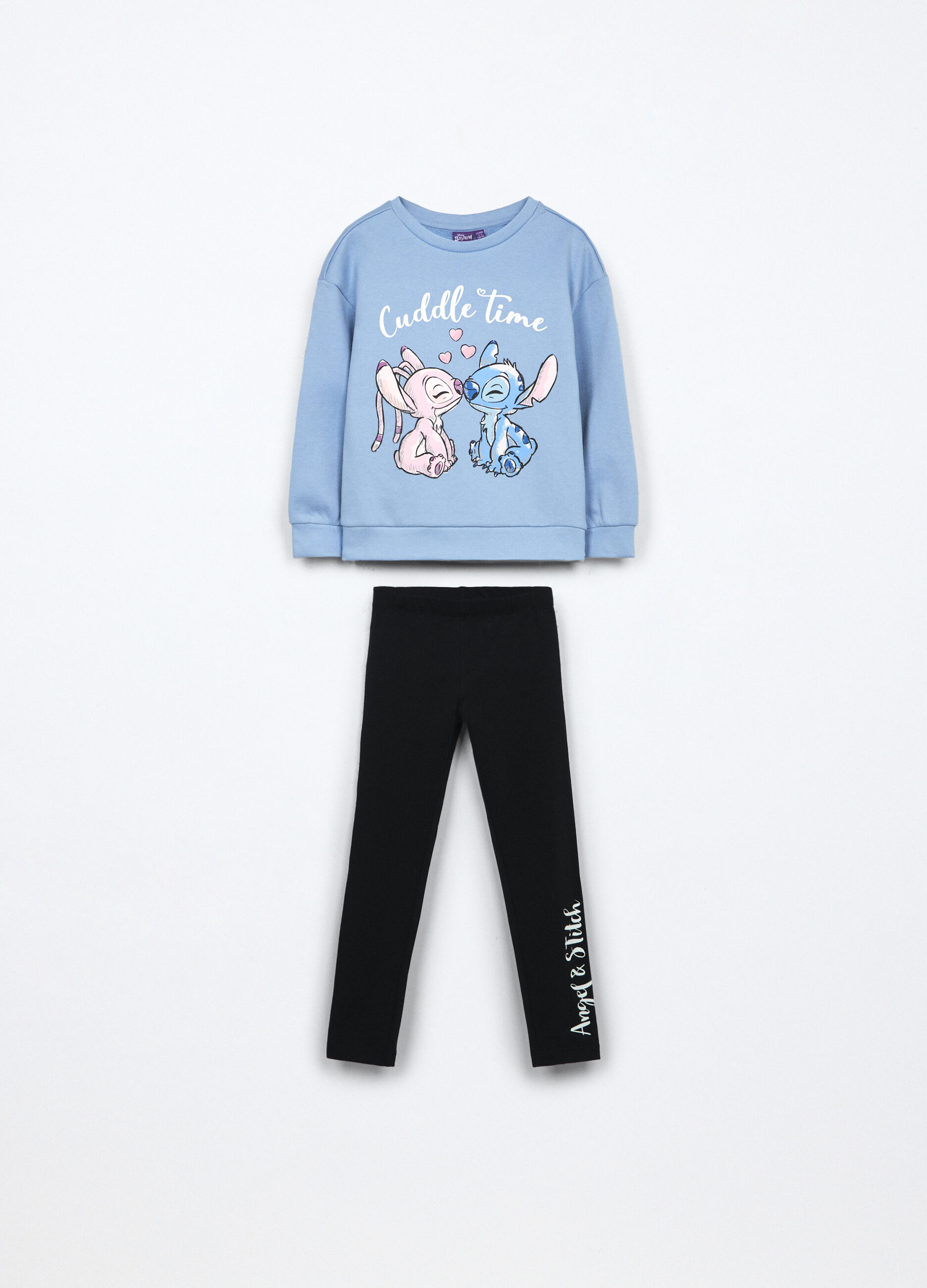 Jogging set in french terry stretch bambina_0