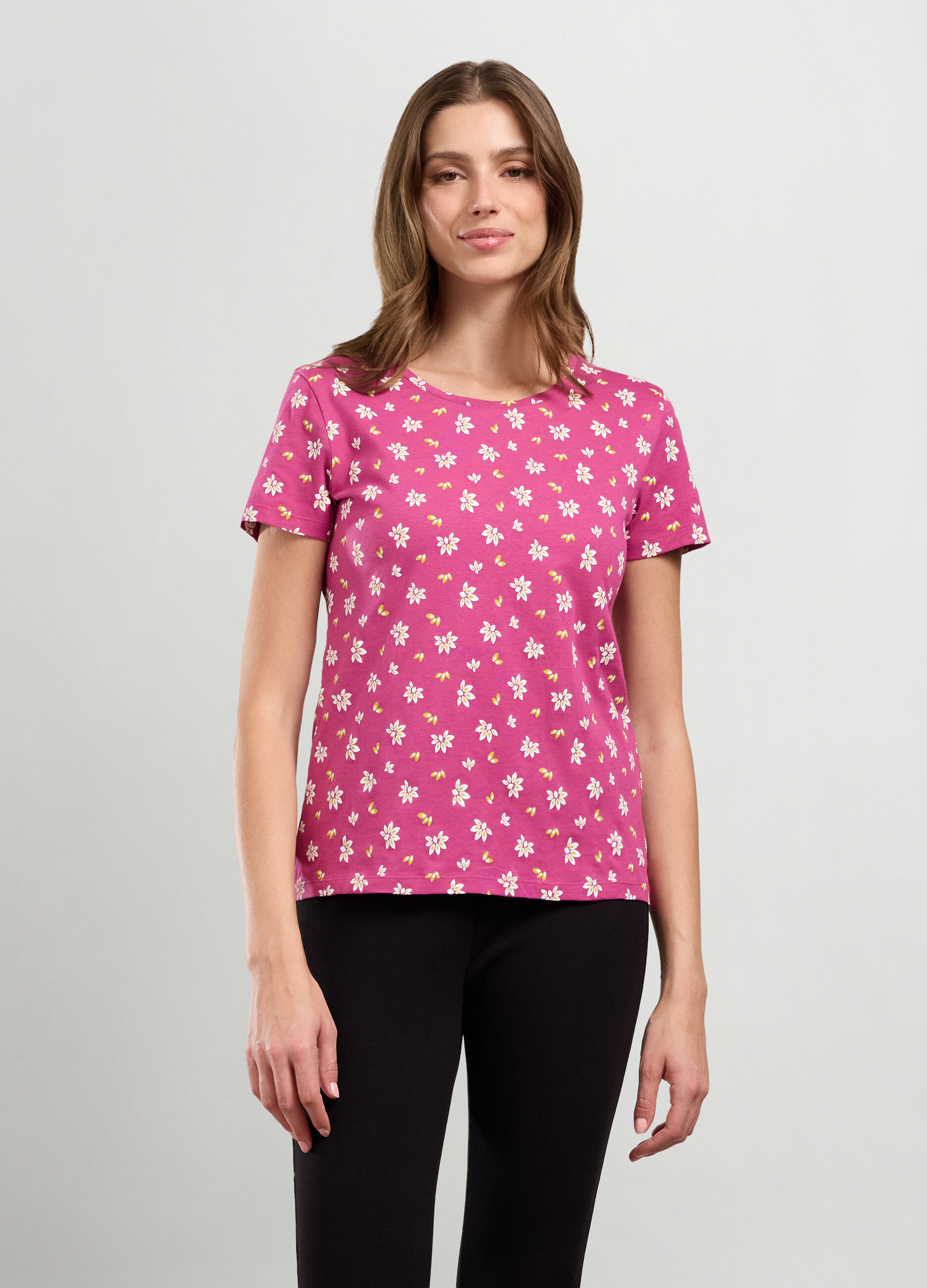 T-shirt in jersey di puro cotone riciclato donna_0