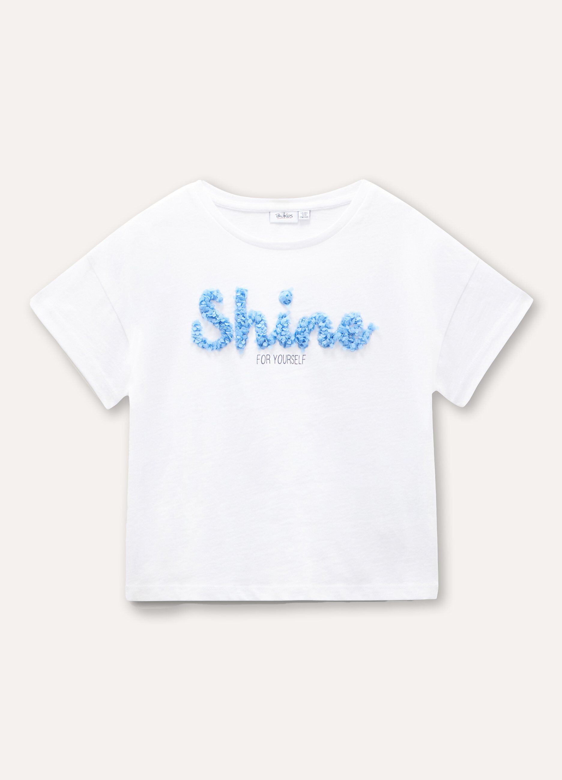 T-shirt in puro cotone con applicazioni ragazza