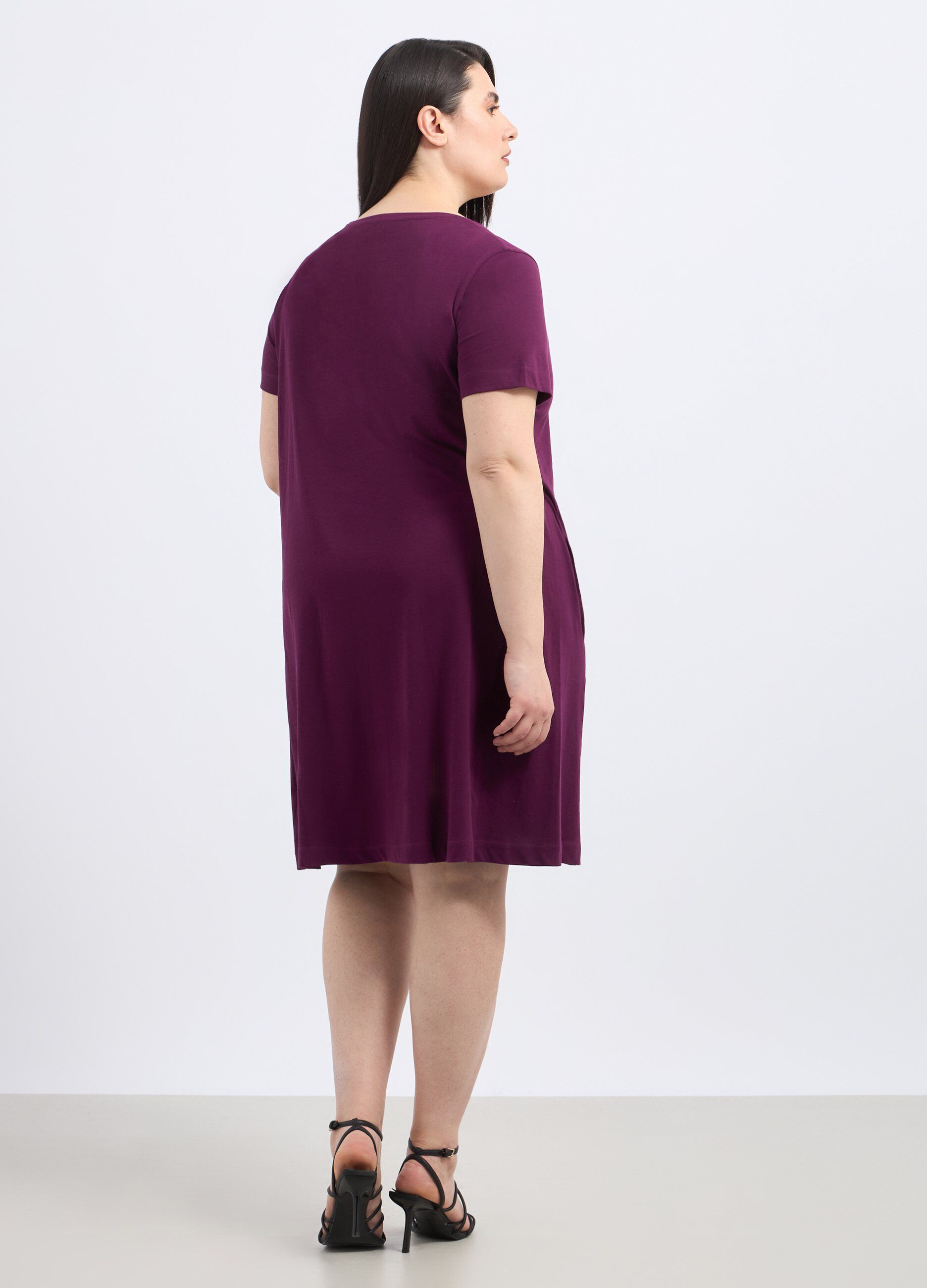 Abito corto in puro cotone donna curvy_1