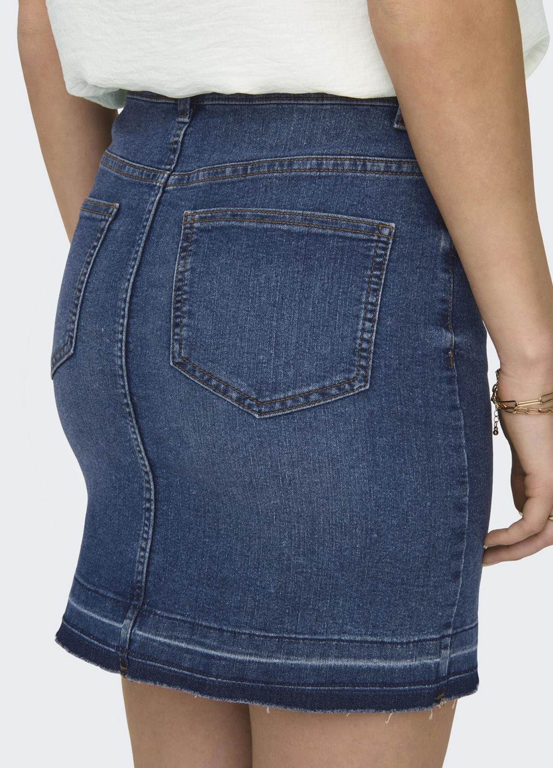 Mini gonna in denim donna_4