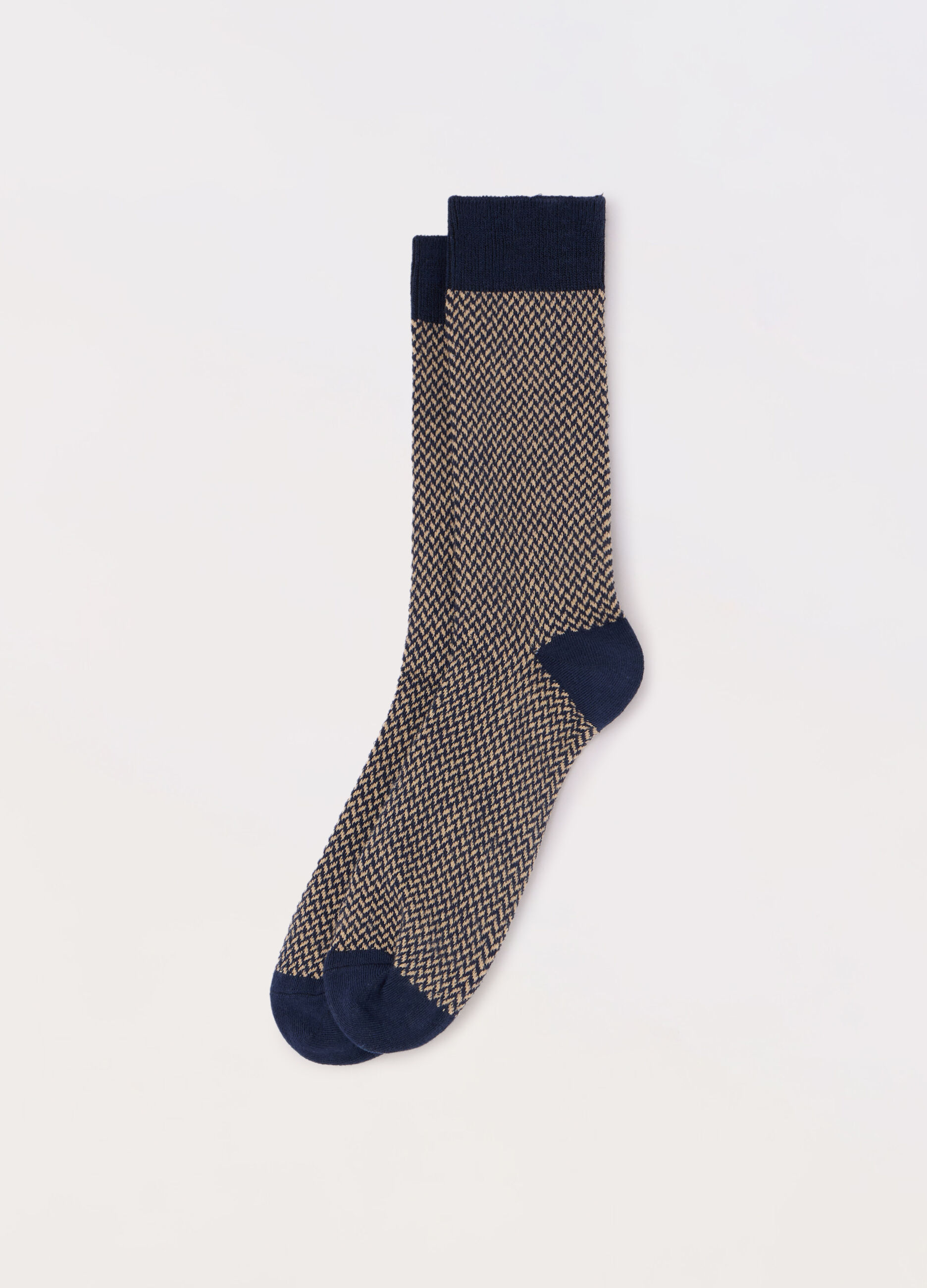 Calze corte in cotone stretch con motivo intarsio uomo_0