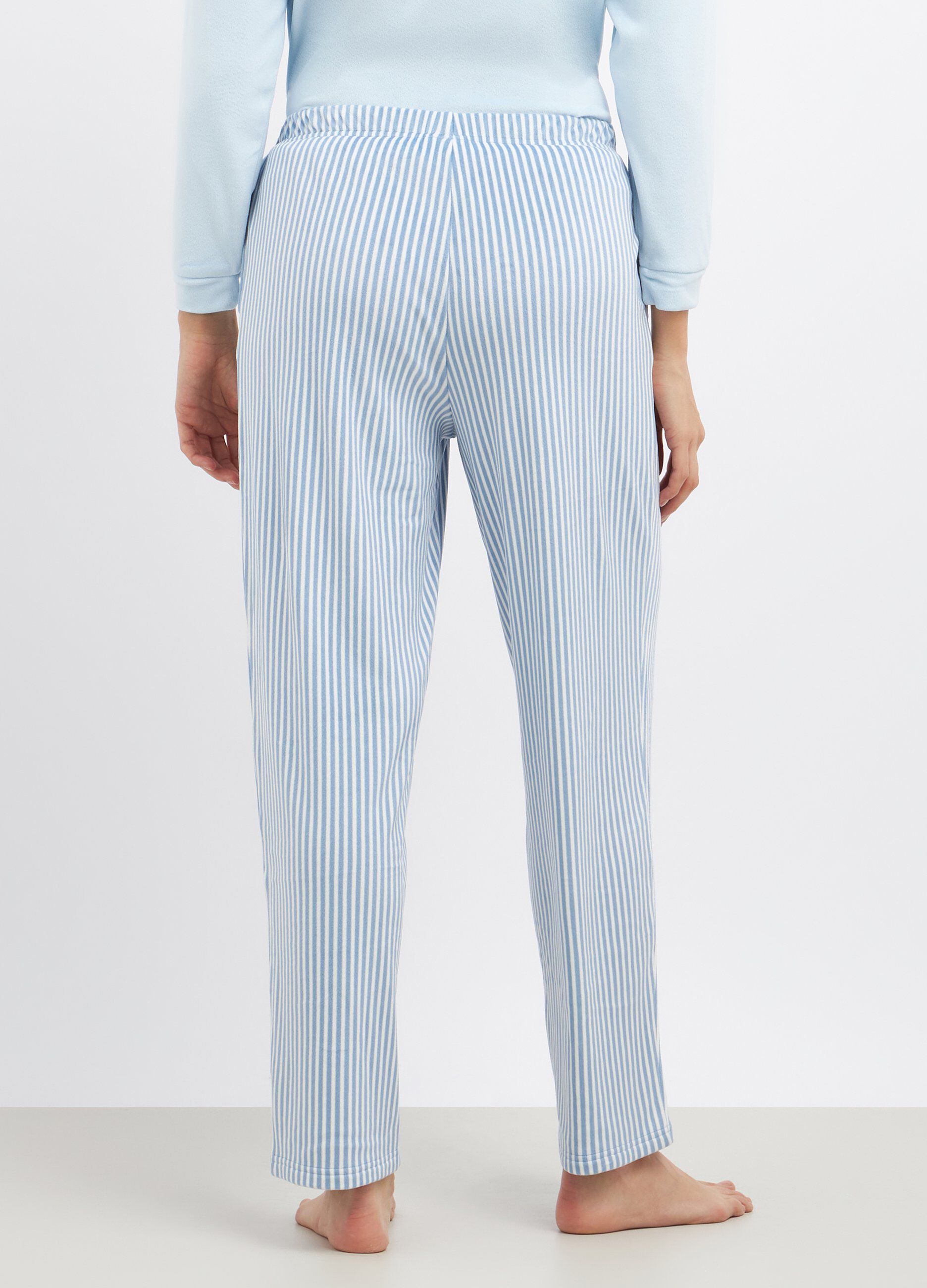 Pantaloni lunghi pigiama in velour stretch donna_1