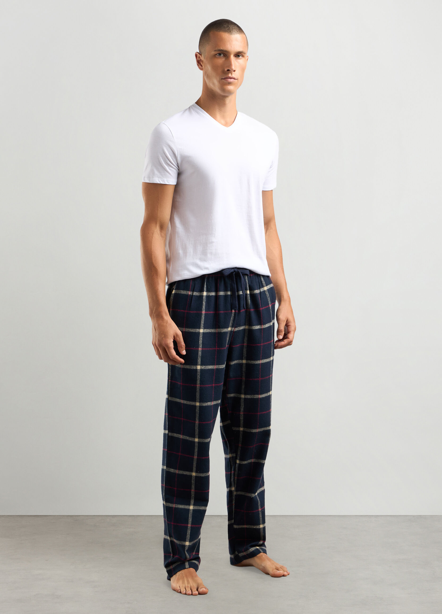 Pantaloni pigiama lunghi in flanella uomo_0