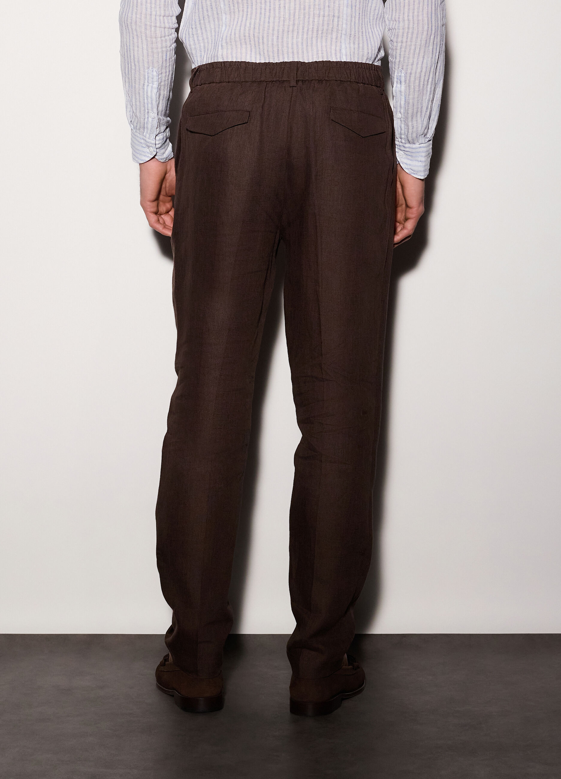 Pantaloni chino relaxed fit in lino uomo