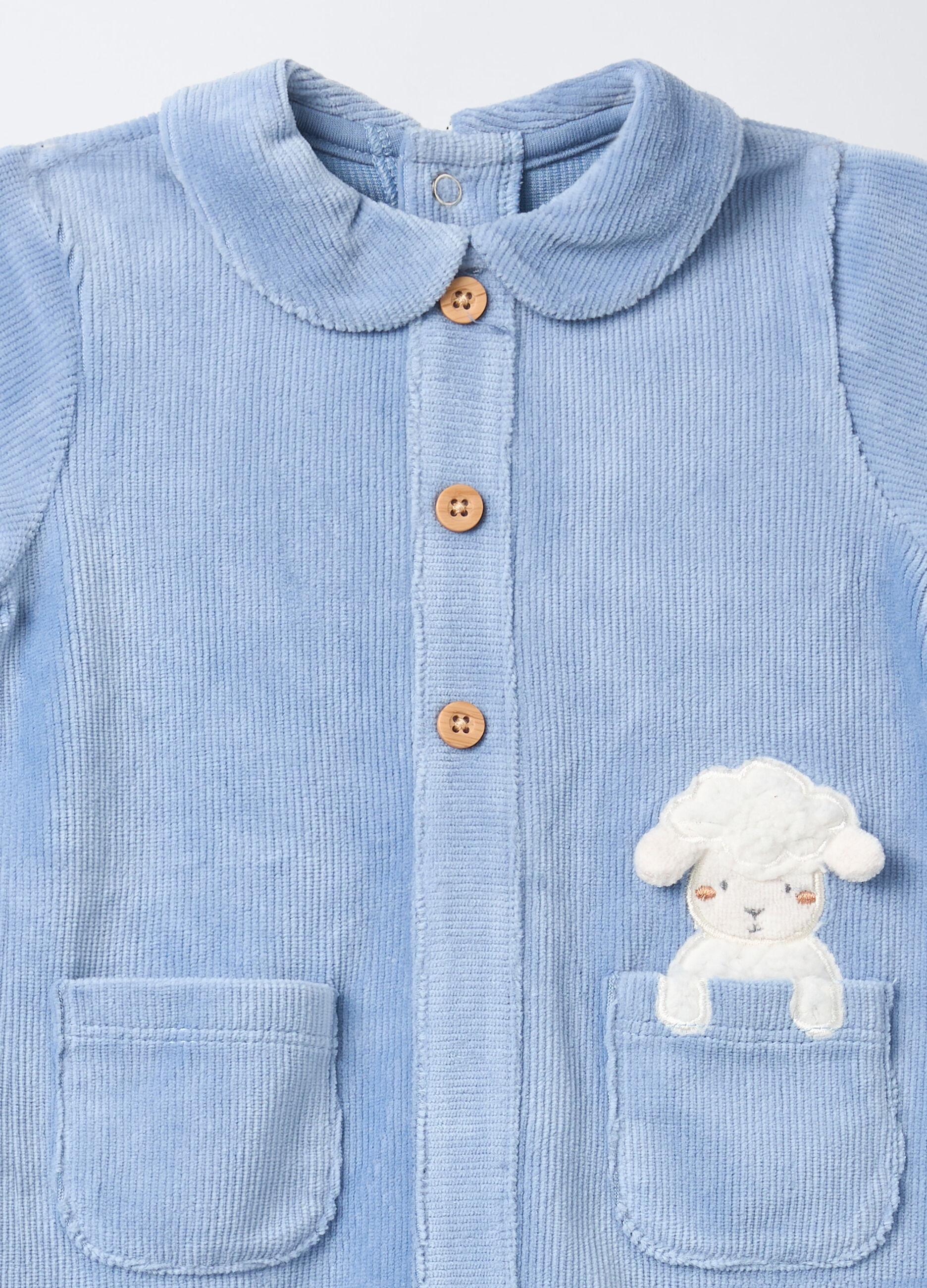 Tutina in costina misto cotone velour neonato_2