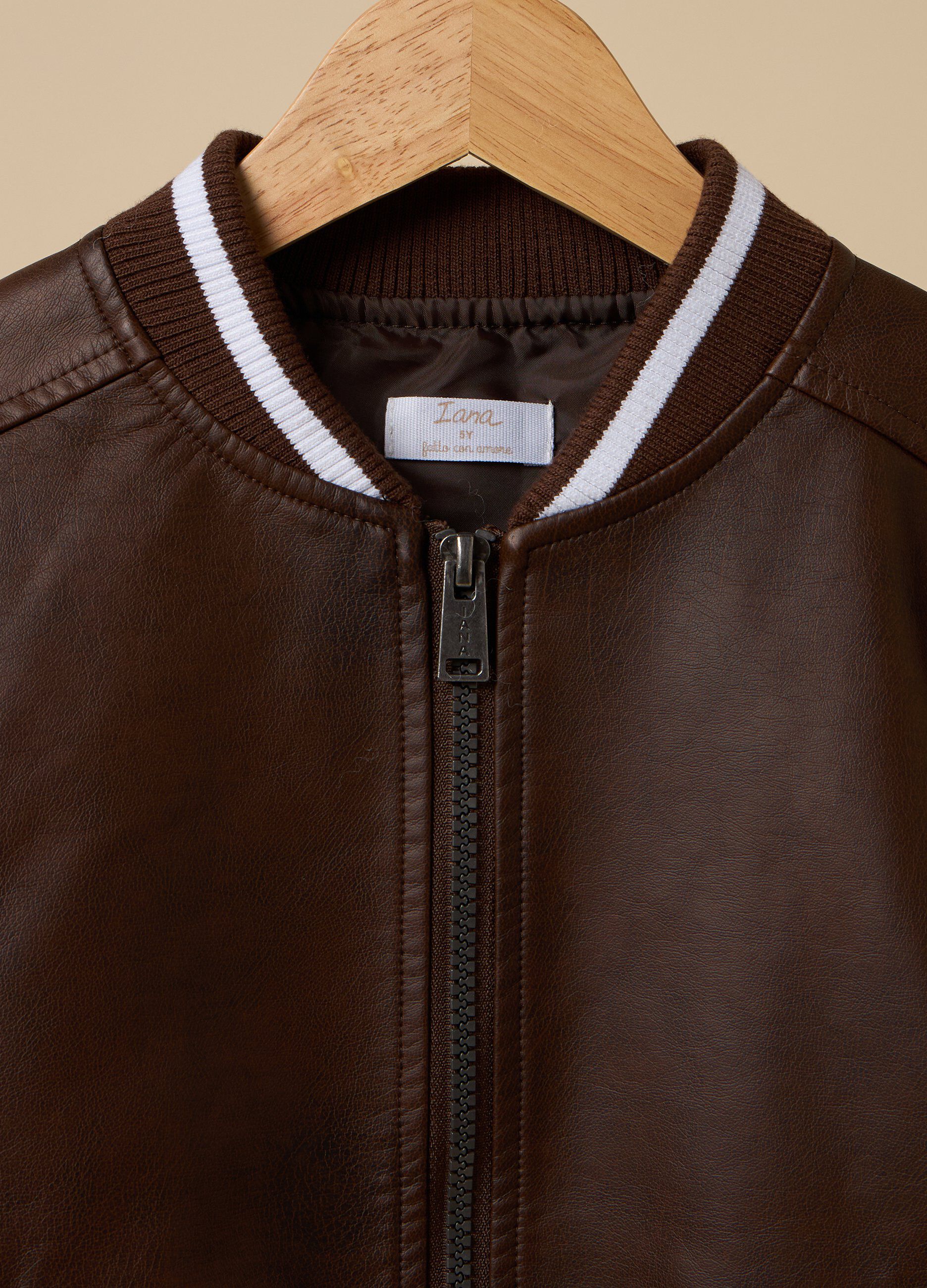 Bomber IANA in eco pelle bambino_1