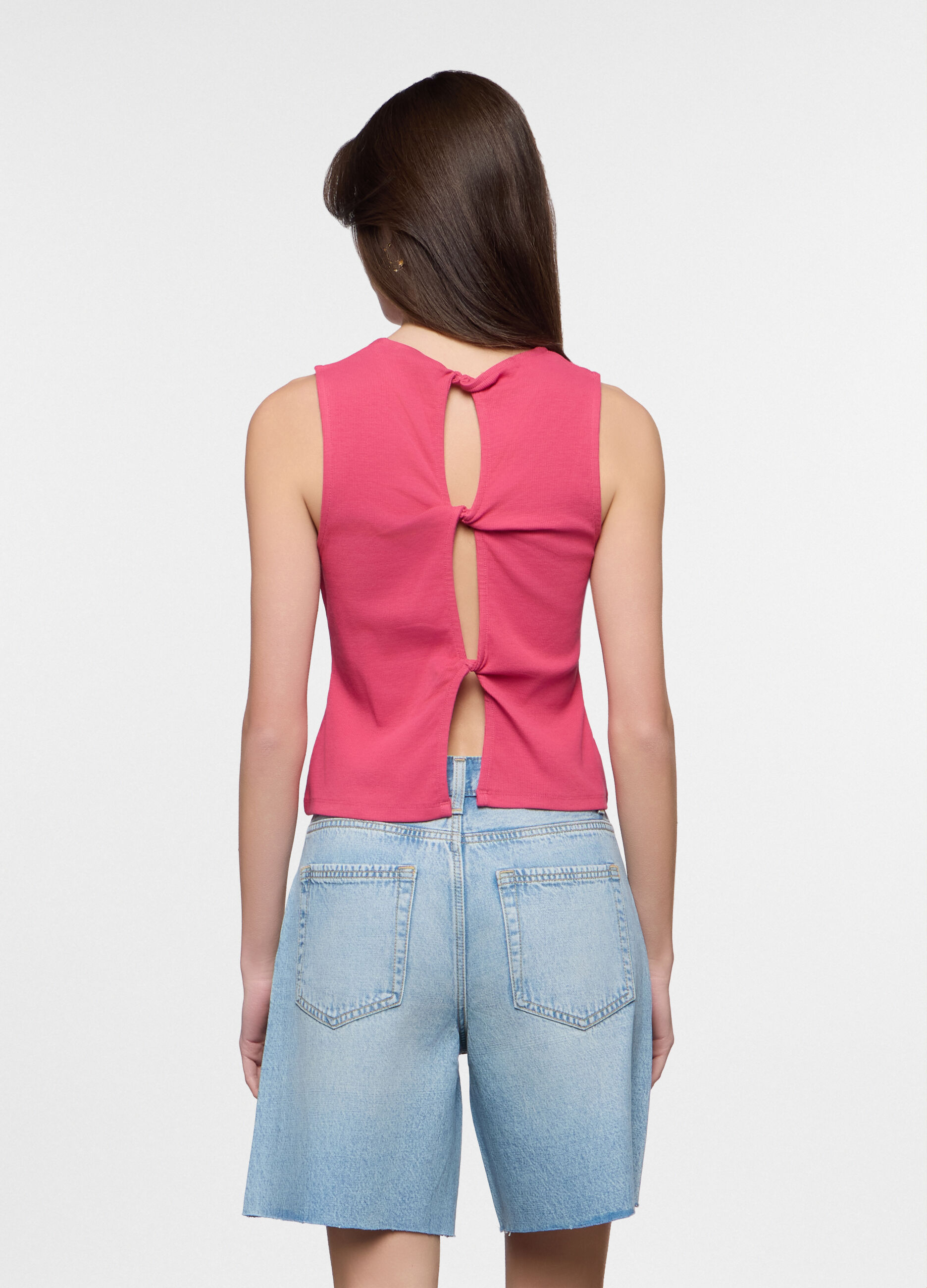 Top girocollo stretch donna_1