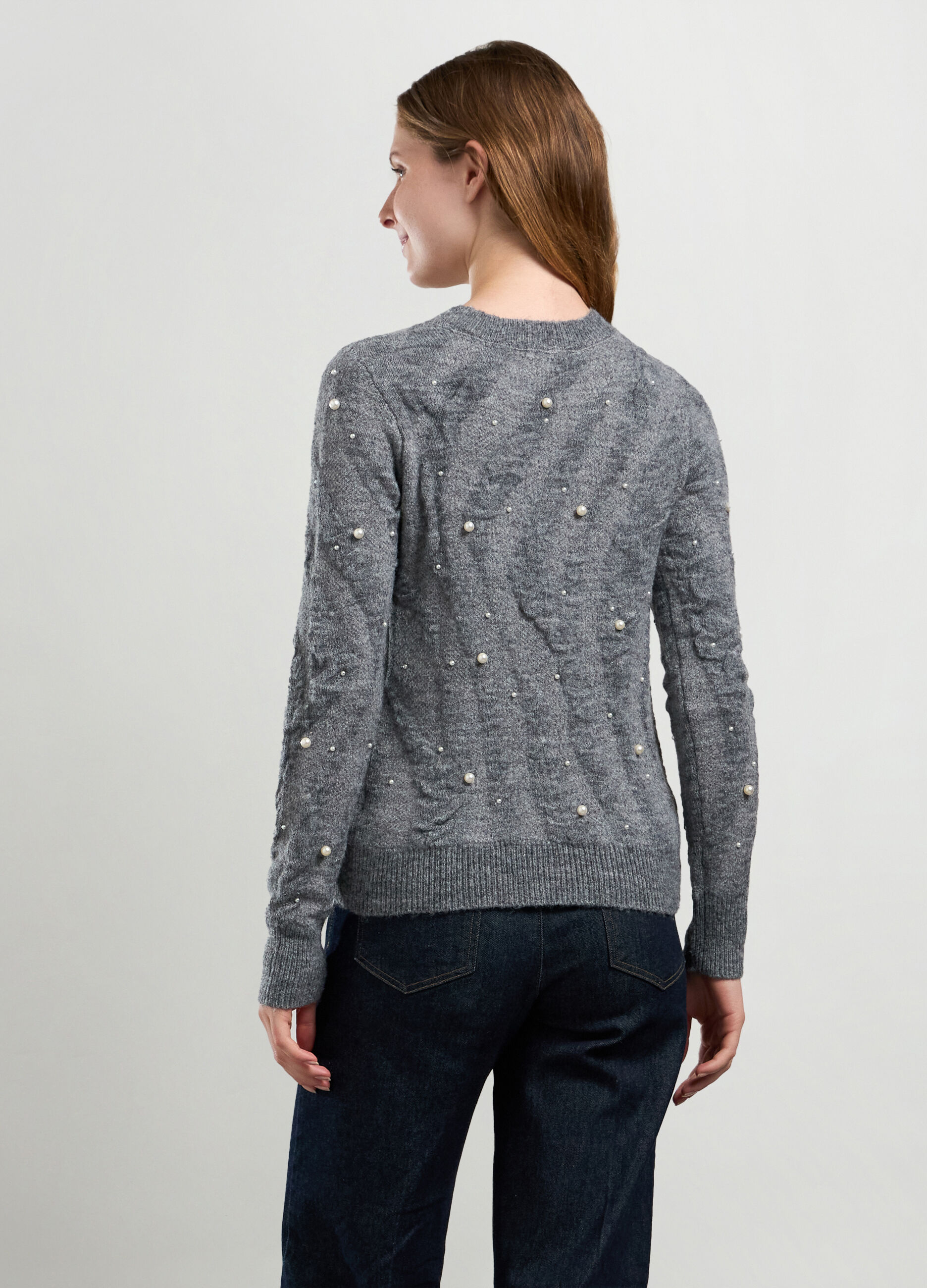Tricot girocollo misto lana con perle donna_1