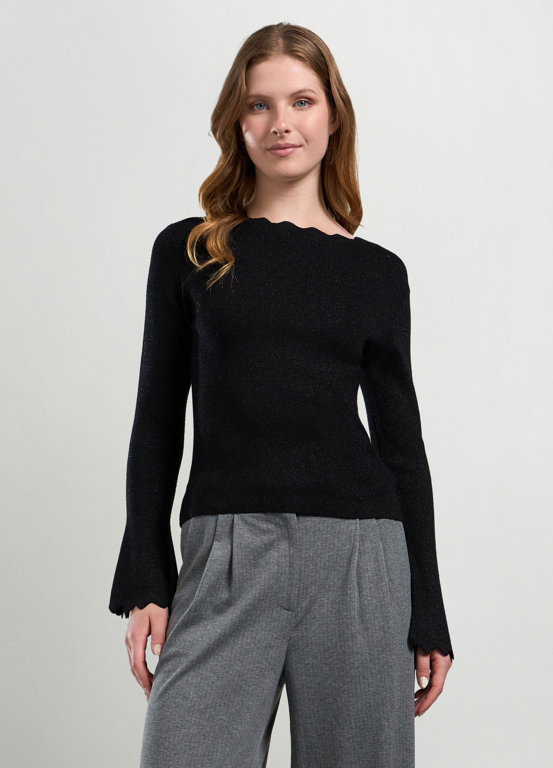 Tricot misto viscosa con filo lurex donna_0