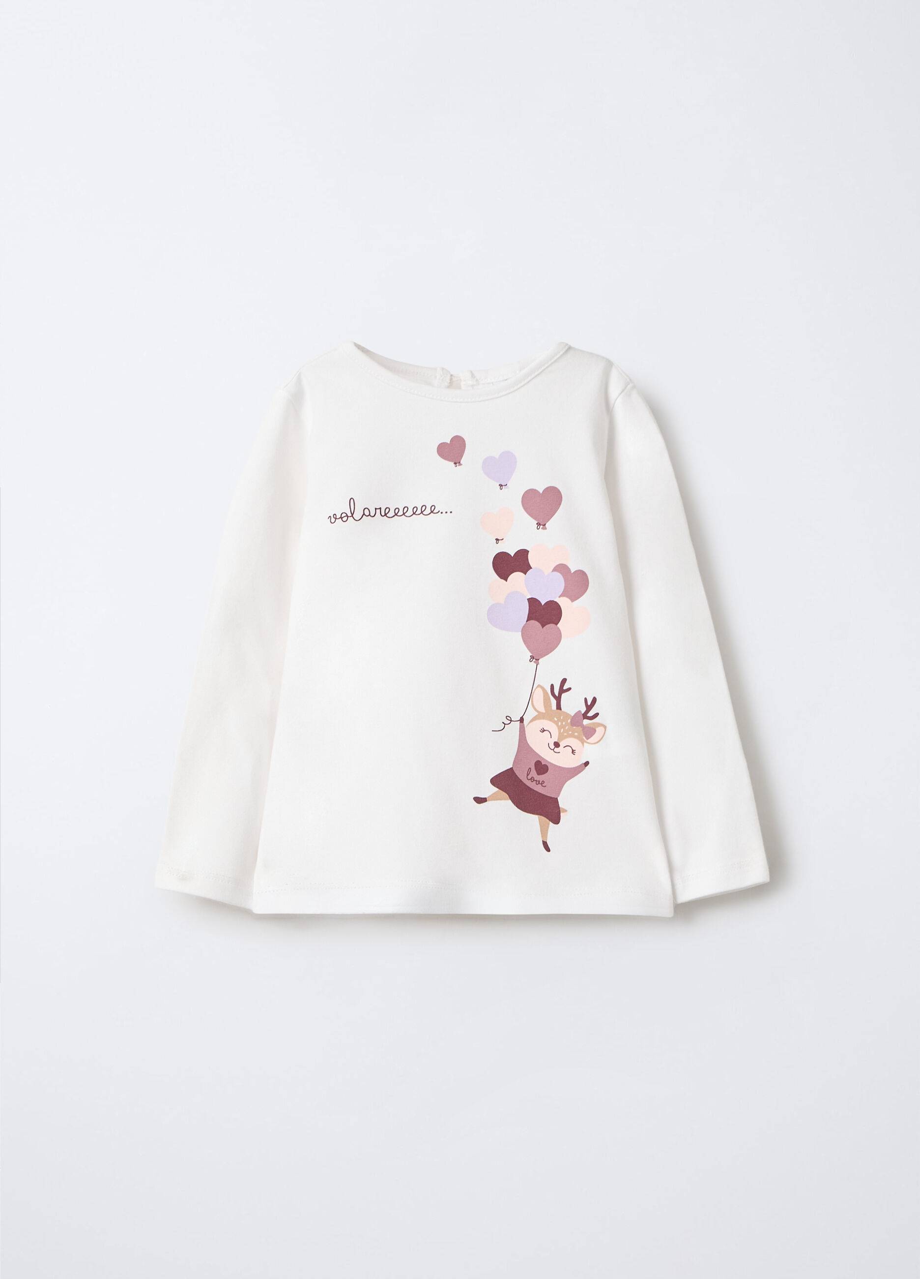 T-shirt in jersey di cotone stretch bimba_0