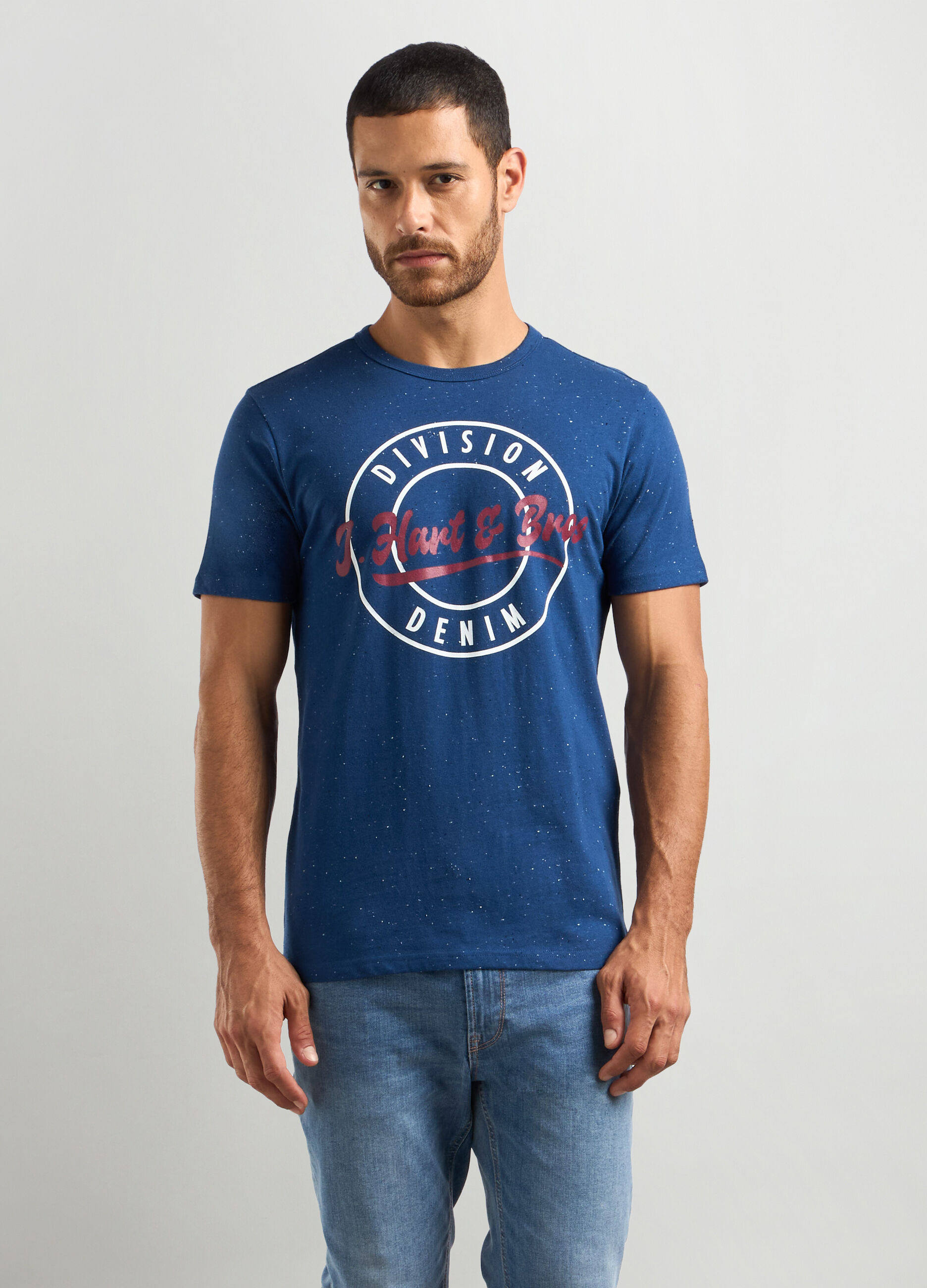 T-shirt con stampa in misto cotone uomo_0