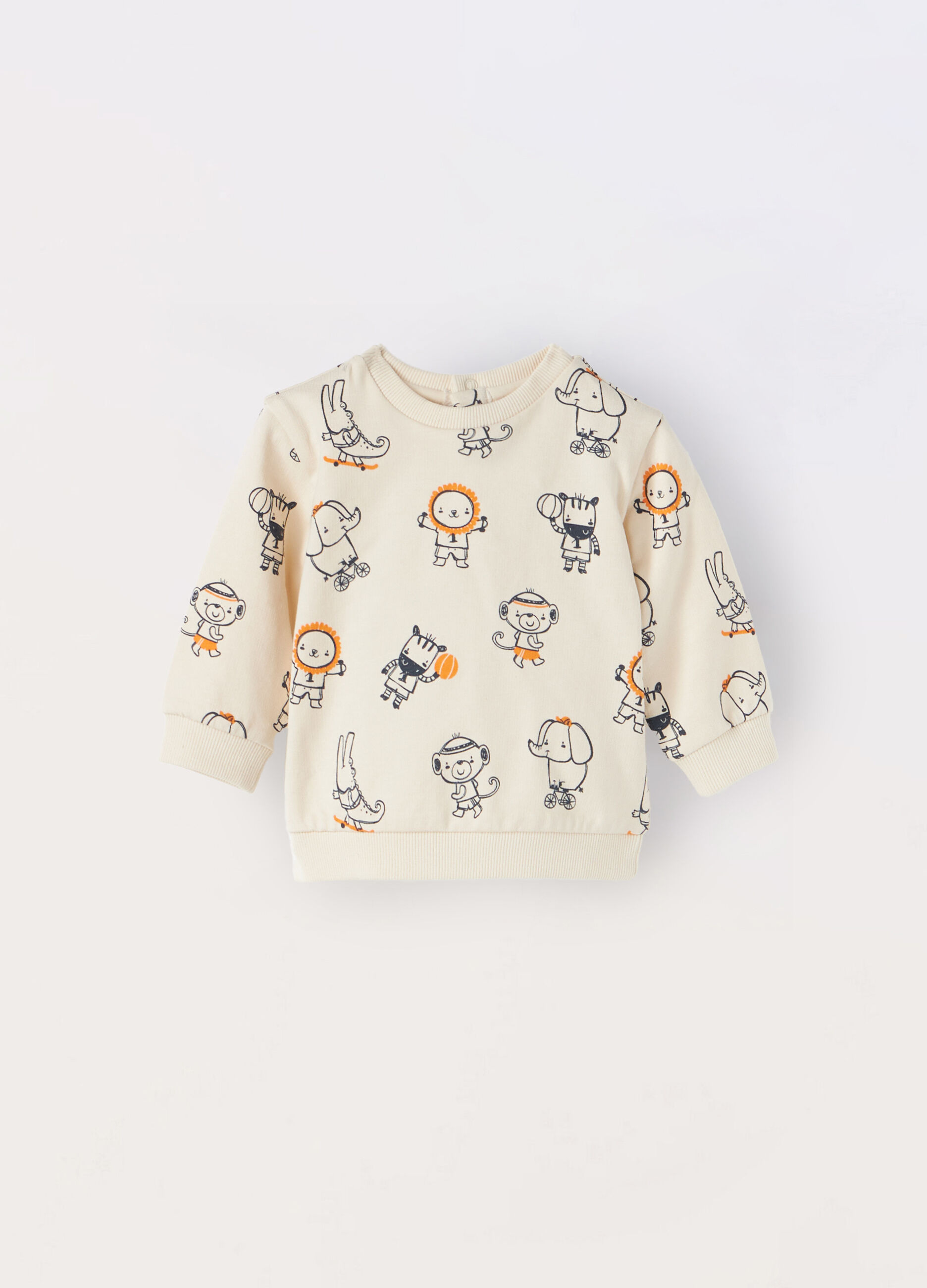 Felpa girocollo in french terry di puro cotone neonato_0