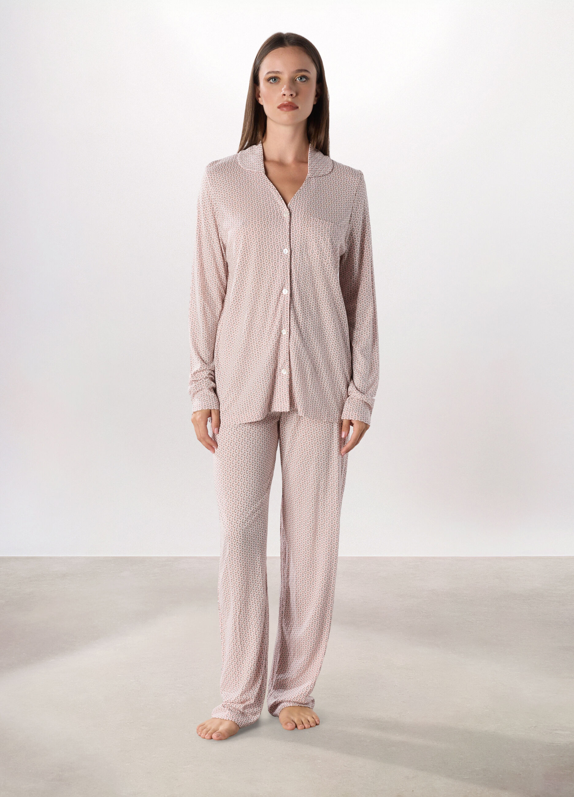 Set pigiama in jersey di pura viscosa donna_0