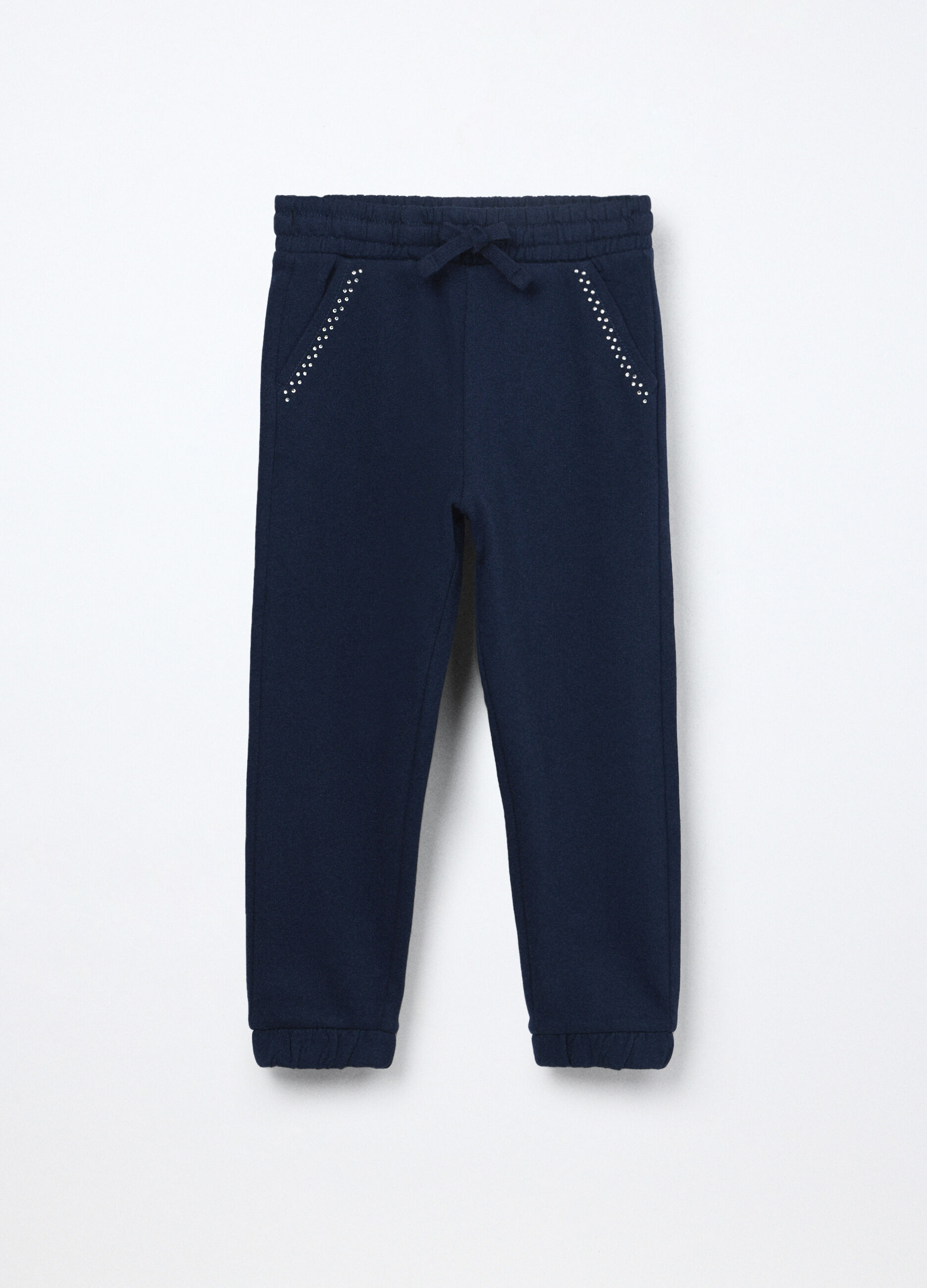 Jogger in french terry di puro cotone bambina_0