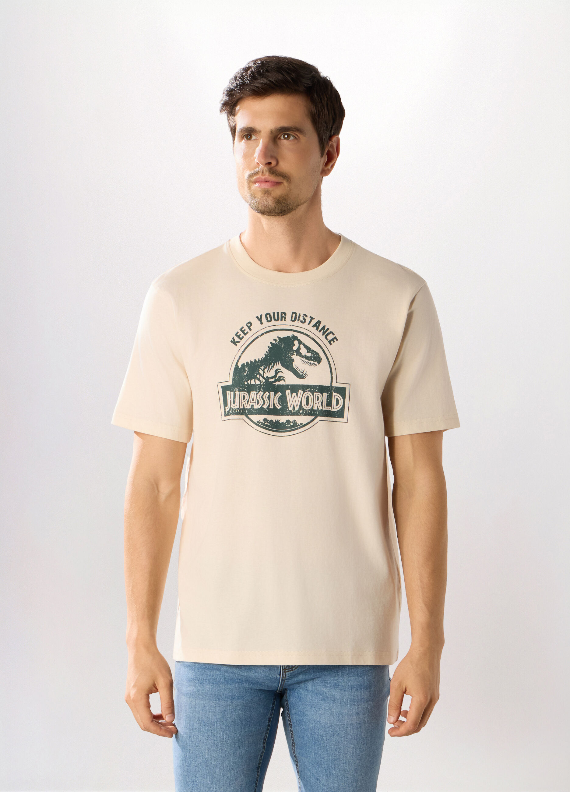 T-shirt girocollo stampa Jurassic World uomo_0