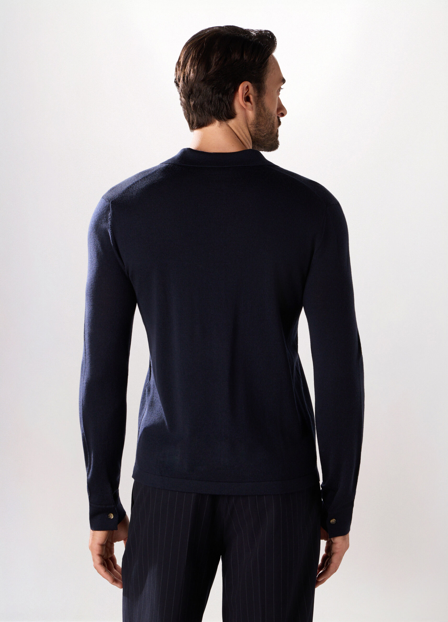 Polo in maglia di lana merino uomo