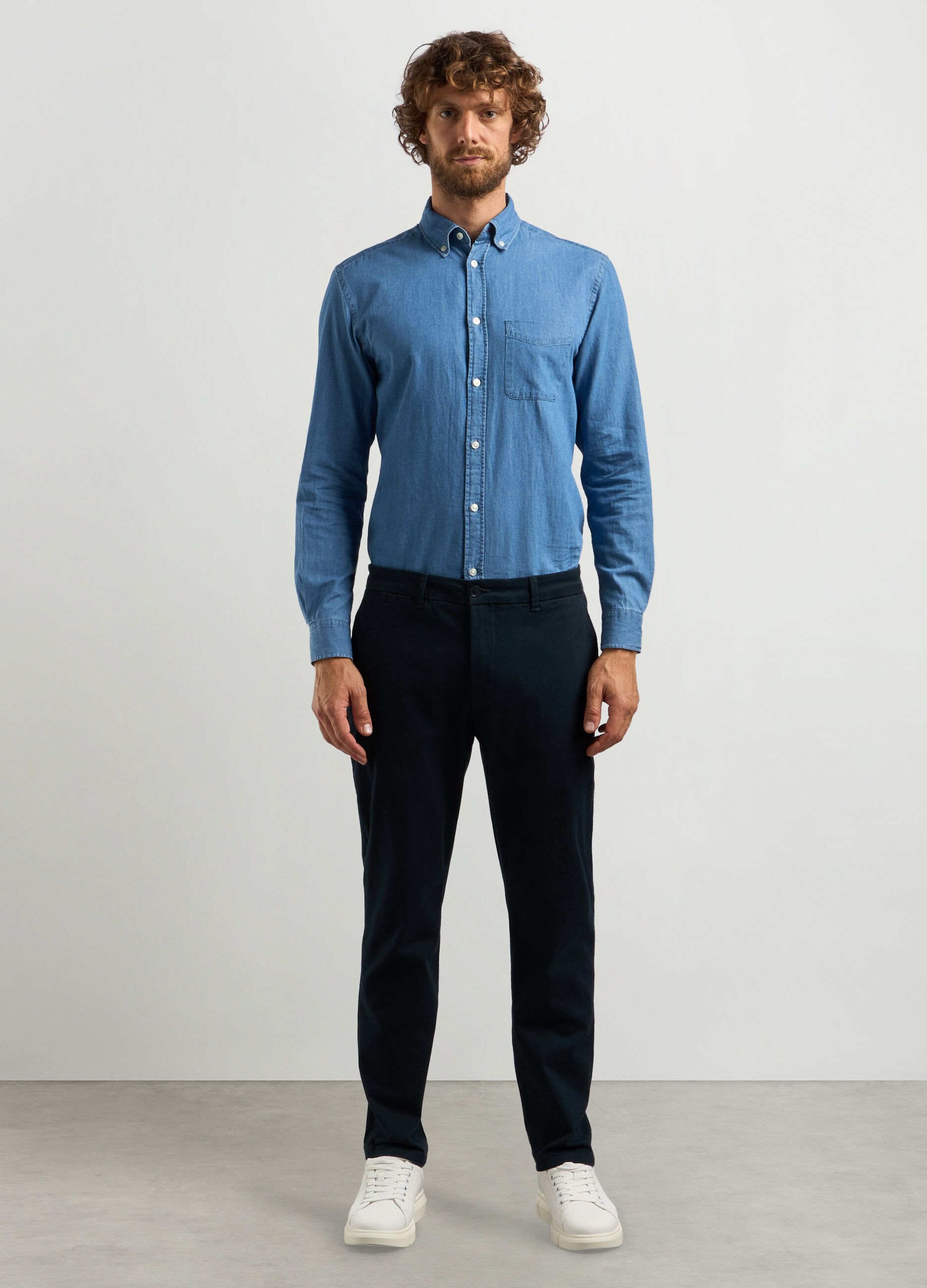 Pantaloni chino carrot fit in twill stretch uomo_0