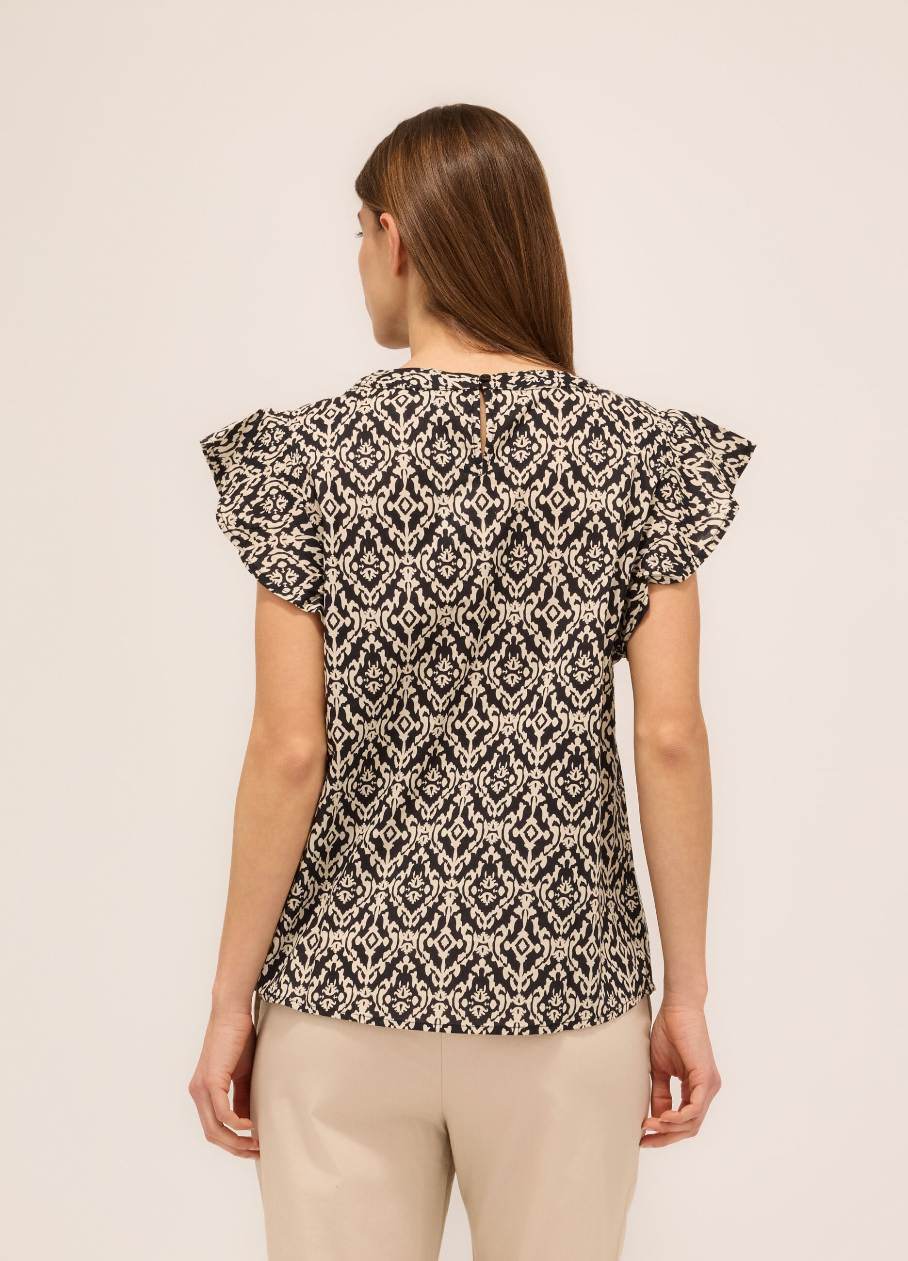 Blusa in popeline di puro cotone donna_1