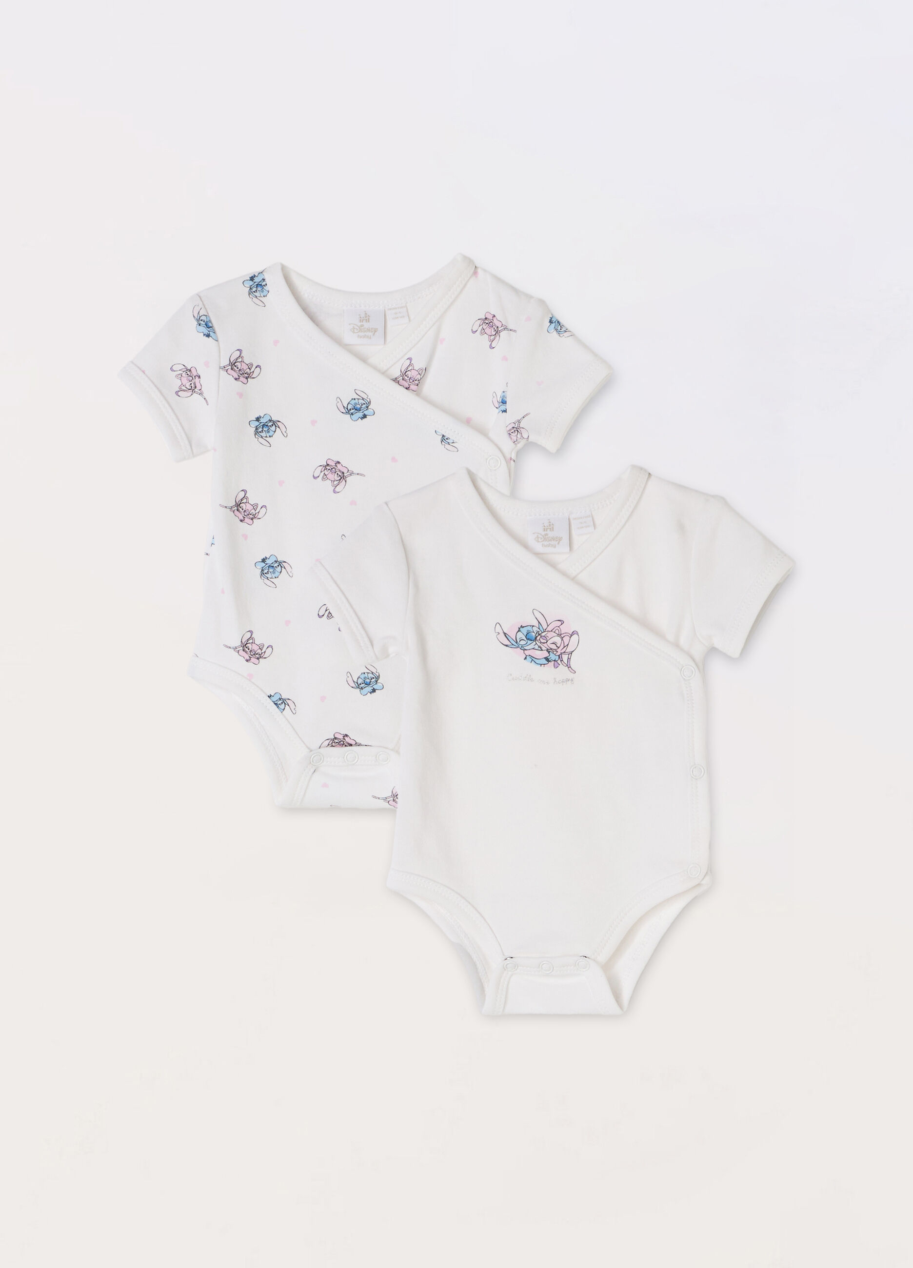 Pack 2 body incrociati in interlock di puro cotone neonata_0