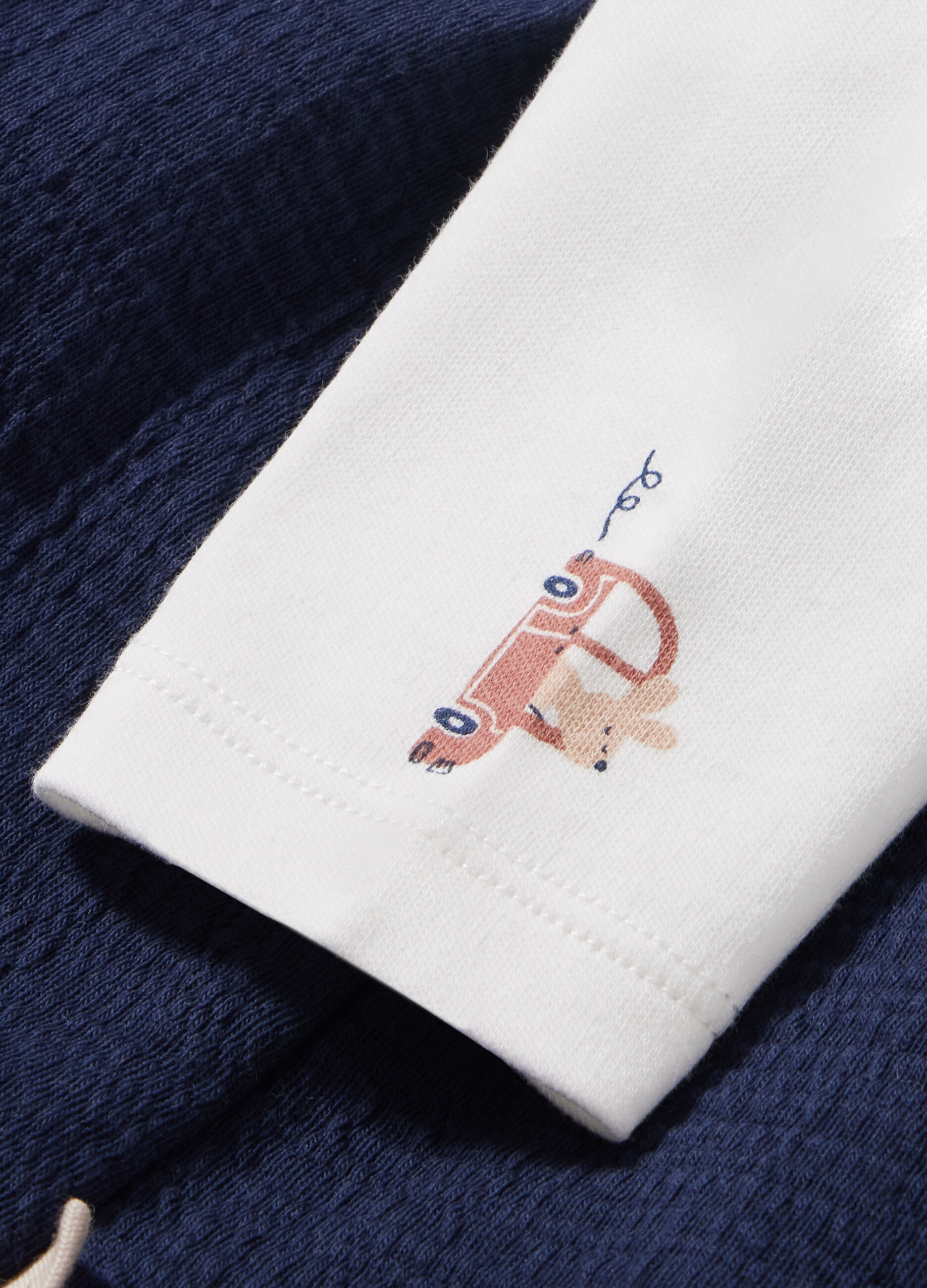 Set salopette + t-shirt in punto Milano neonato_1