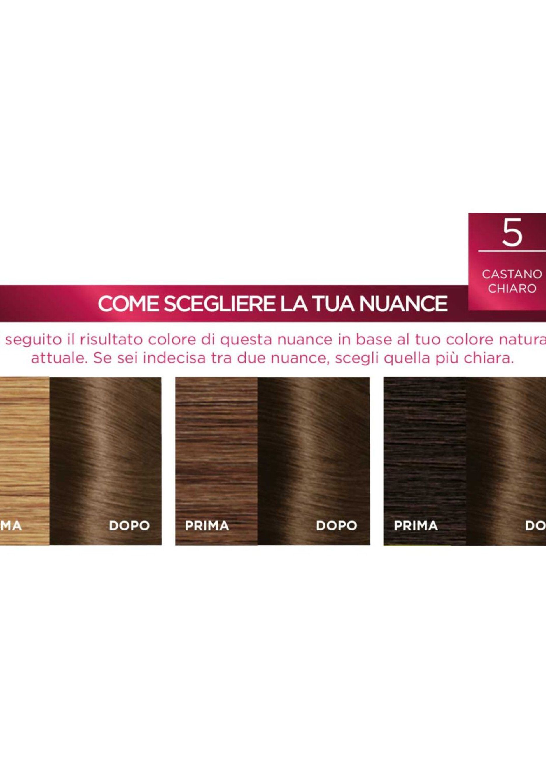 L'Oréal Paris Tinta Capelli Excellence, Copre i capelli bianchi, colore ricco, luminoso e a lunga durata, 5 Castano Chiaro.