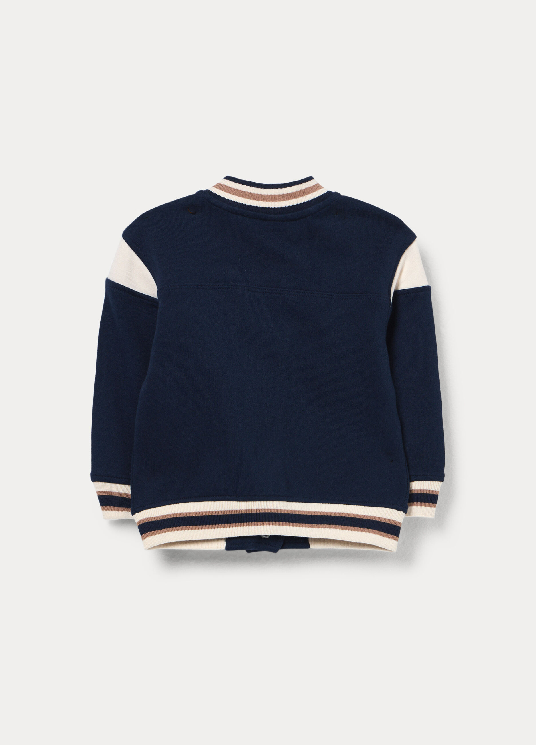 Felpa varsity in french terry di puro cotone_1
