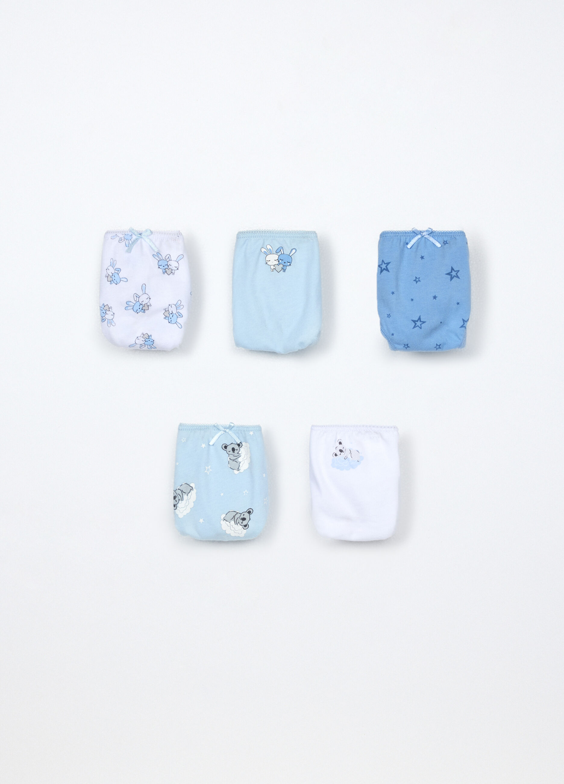 Pack 5 slip in jersey di puro cotone bambina_0