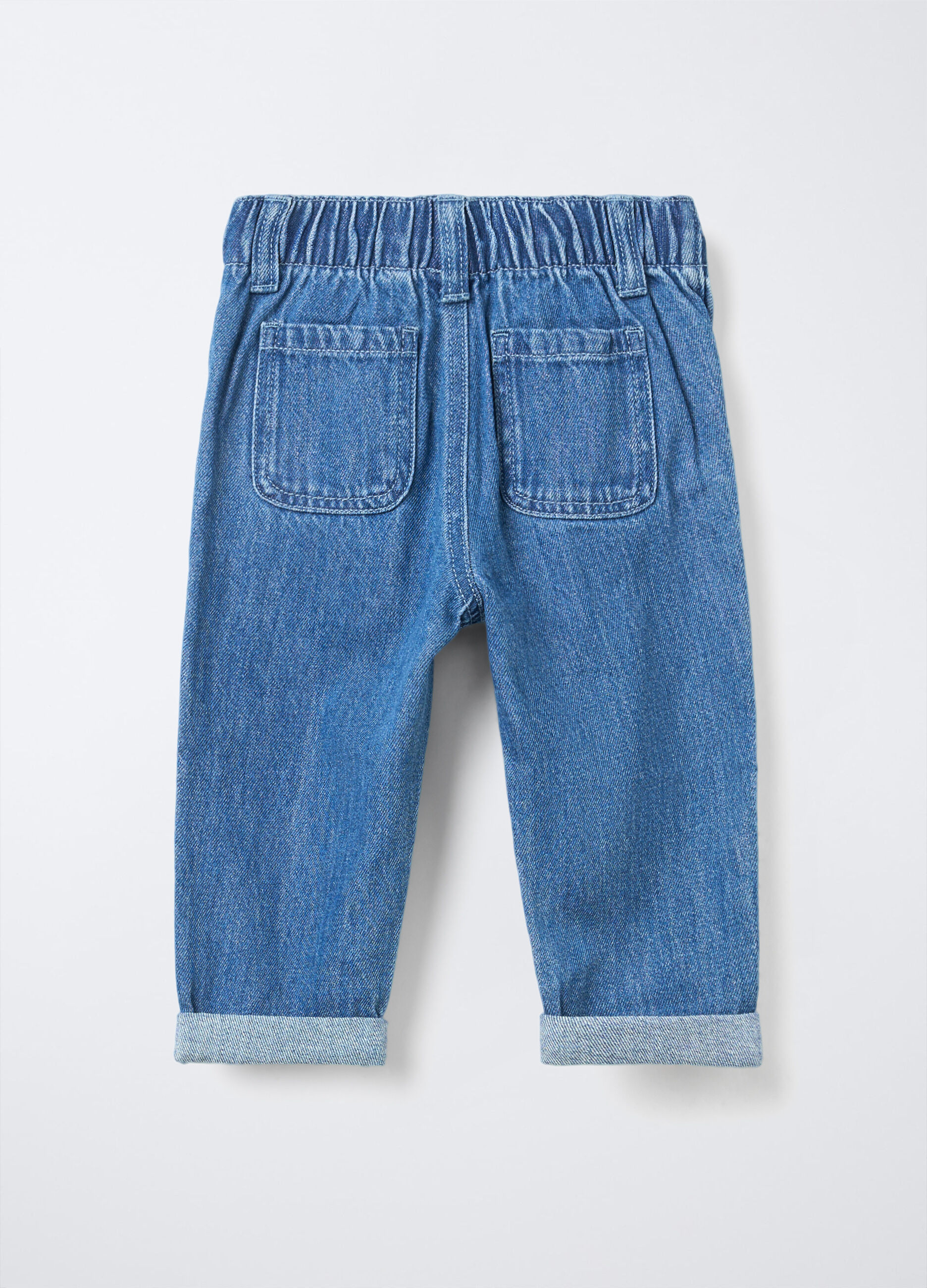 Jogger in denim di cotone misto viscosa Fit Relaxed bimbo_1
