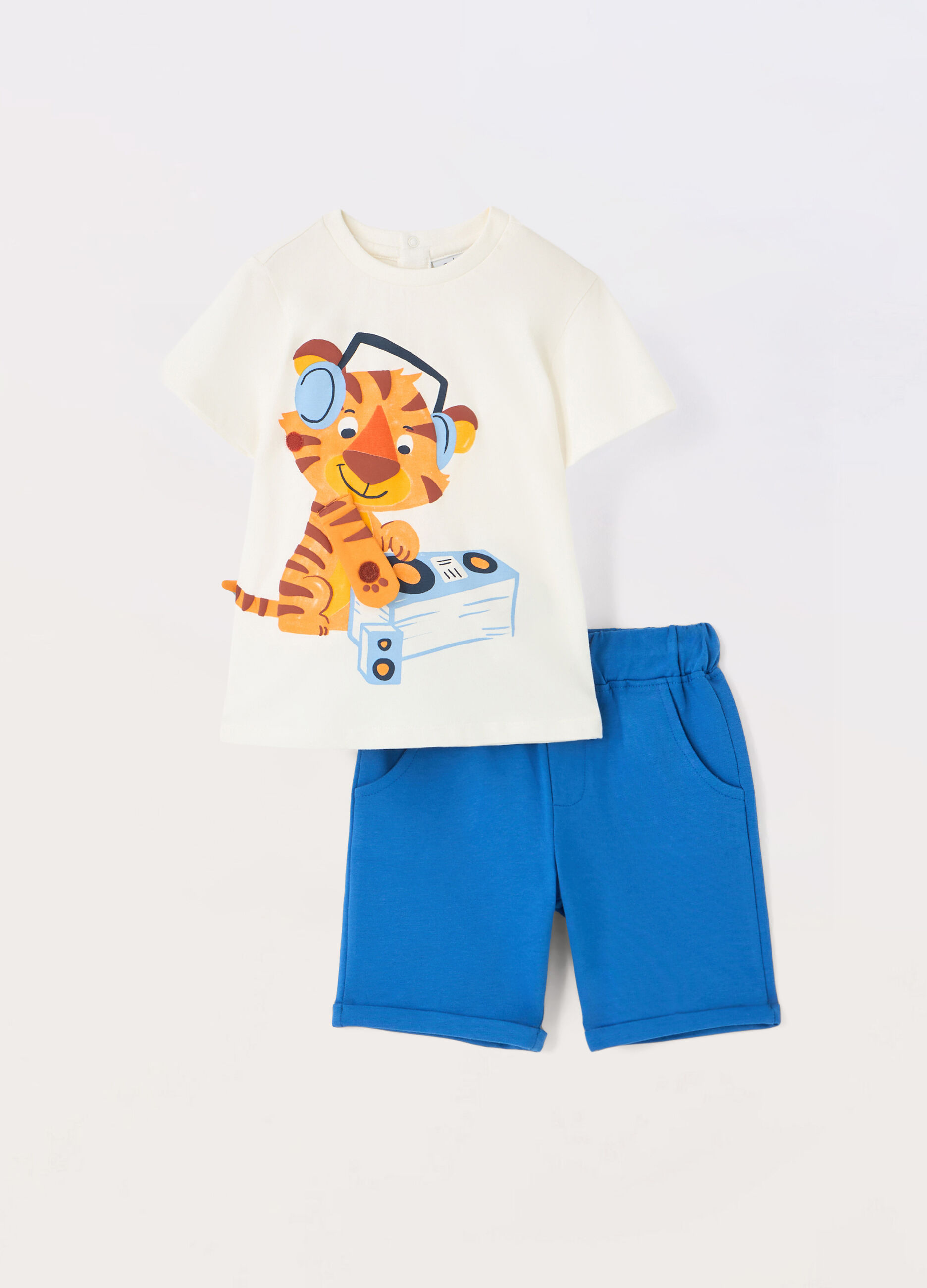 Jogging set in jersey di puro cotone neonato_0