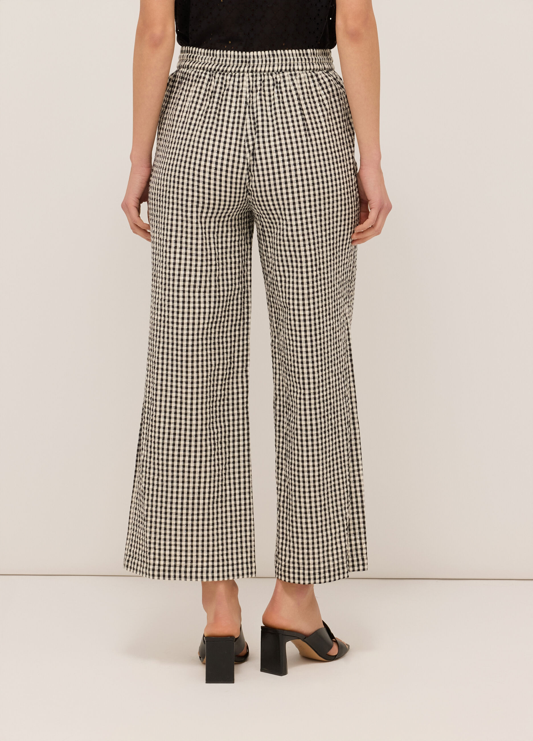 Pantaloni in cotone seersucker donna_1
