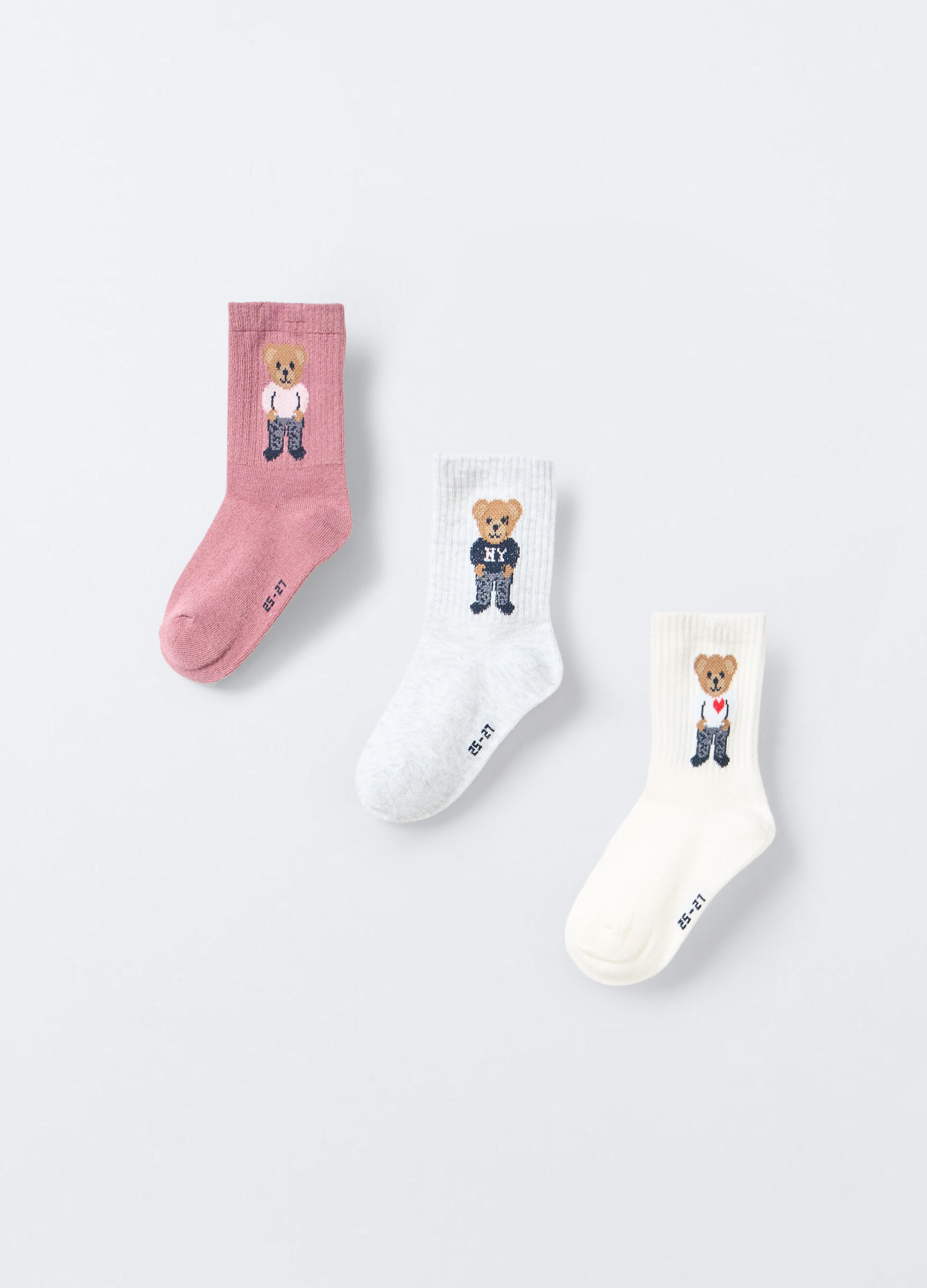 Pack 3 calze corte misto cotone stretch bambina_1