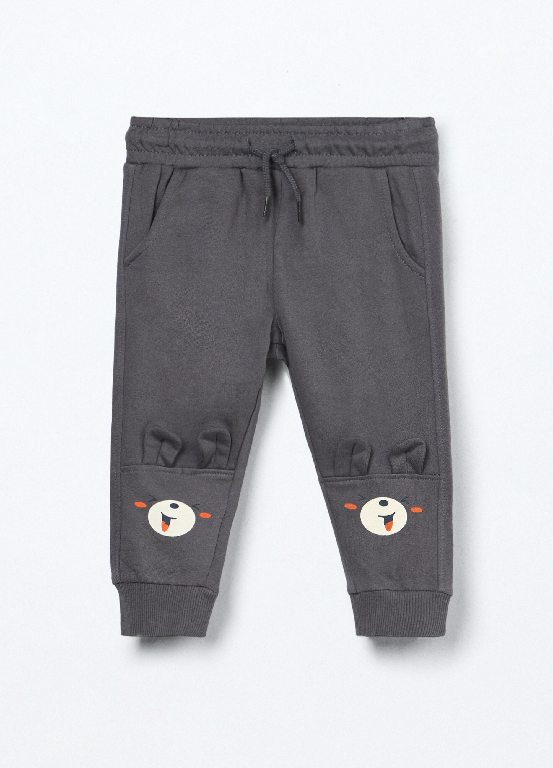 Jogger in puro cotone fleece neonato_0