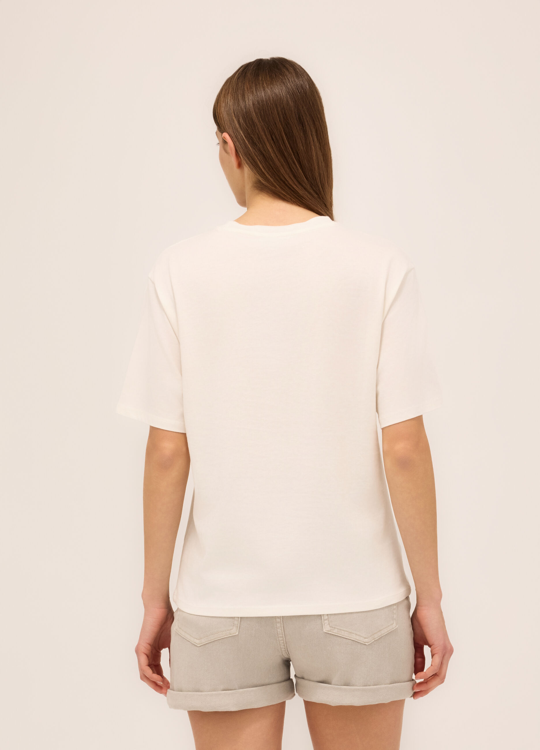 T-shirt in jersey di puro cotone donna_1