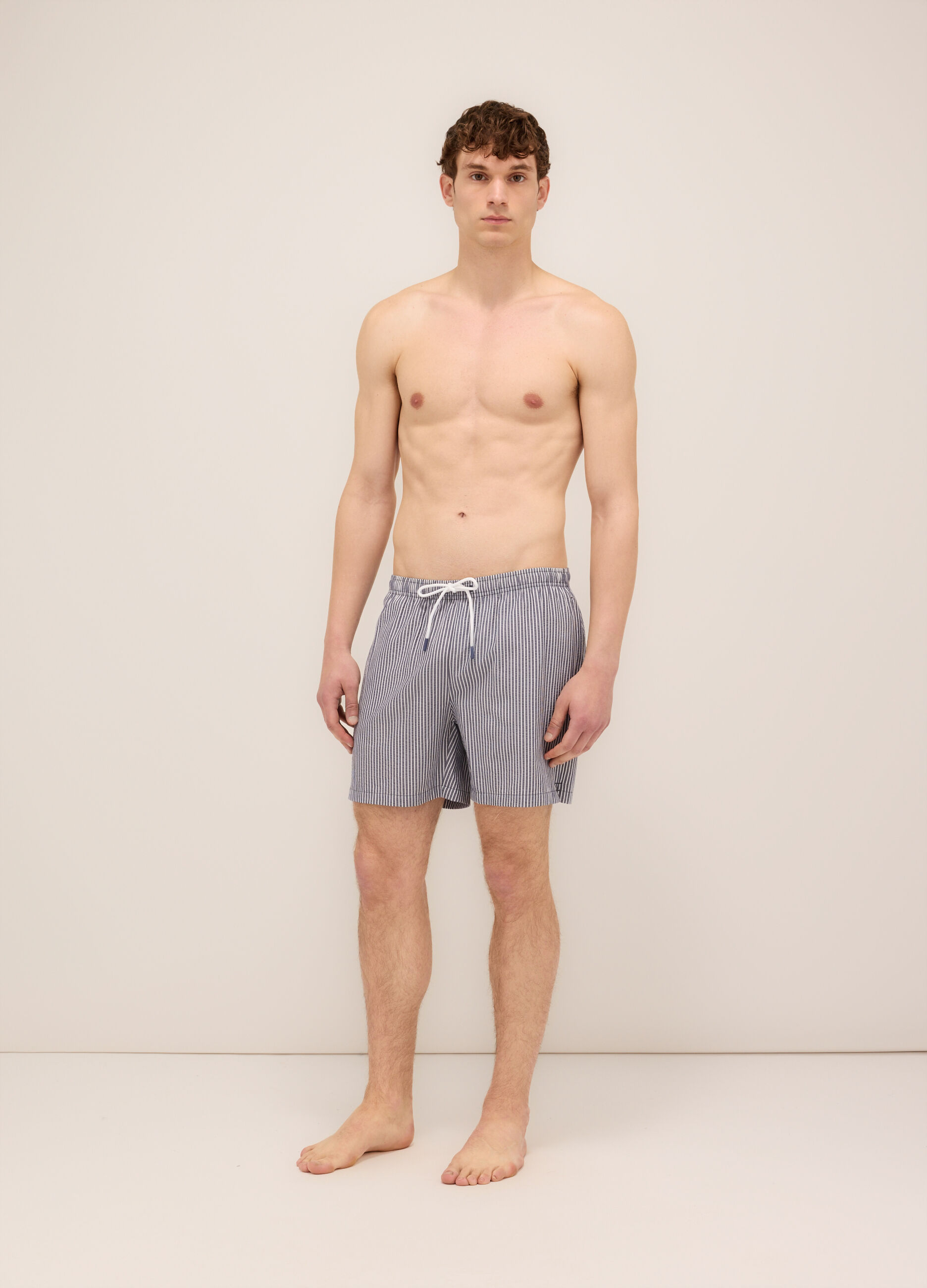 Boxer in misto cotone seersucker uomo_0