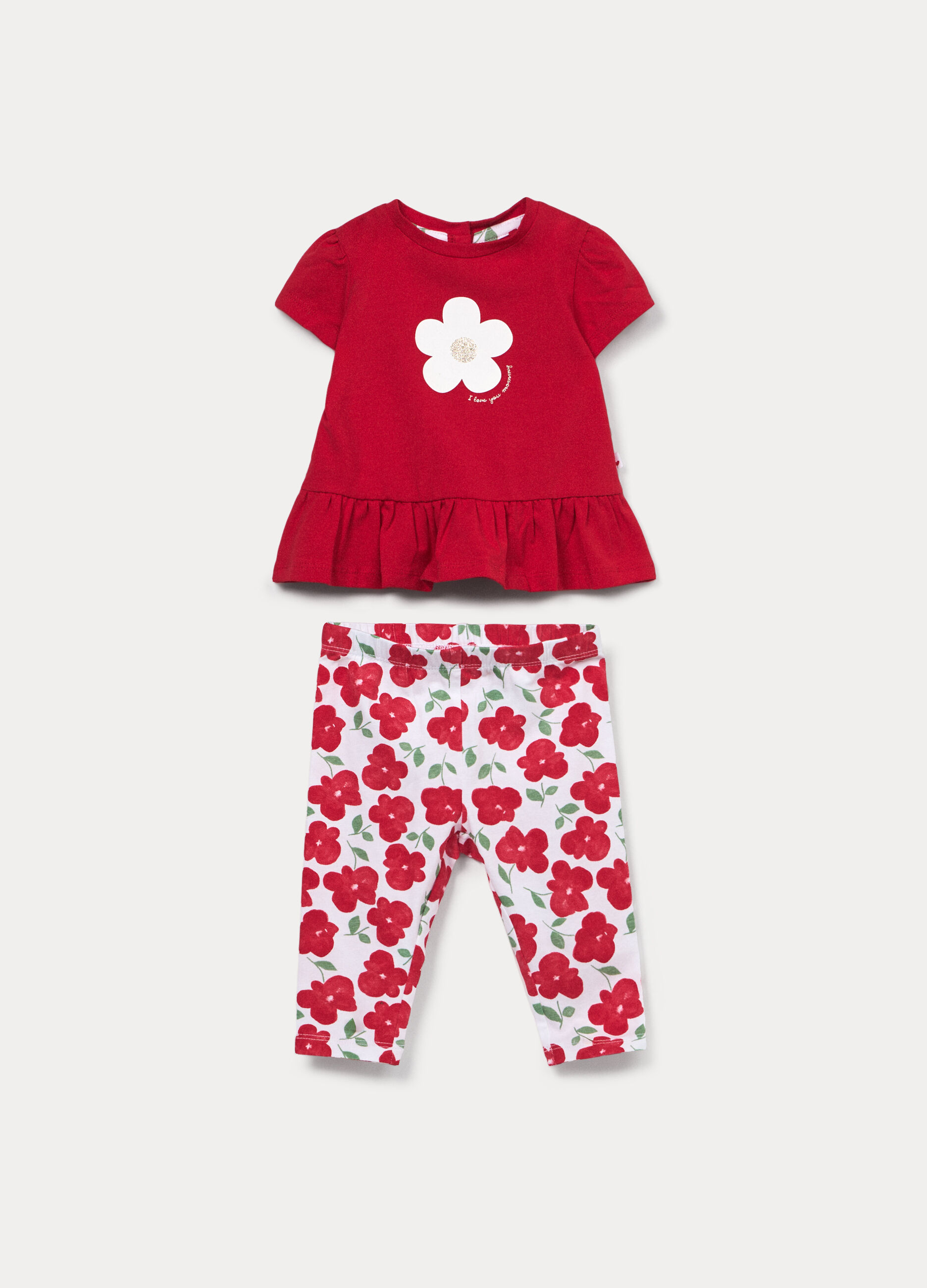 Jogging set in jersey di cotone stretch neonata_0