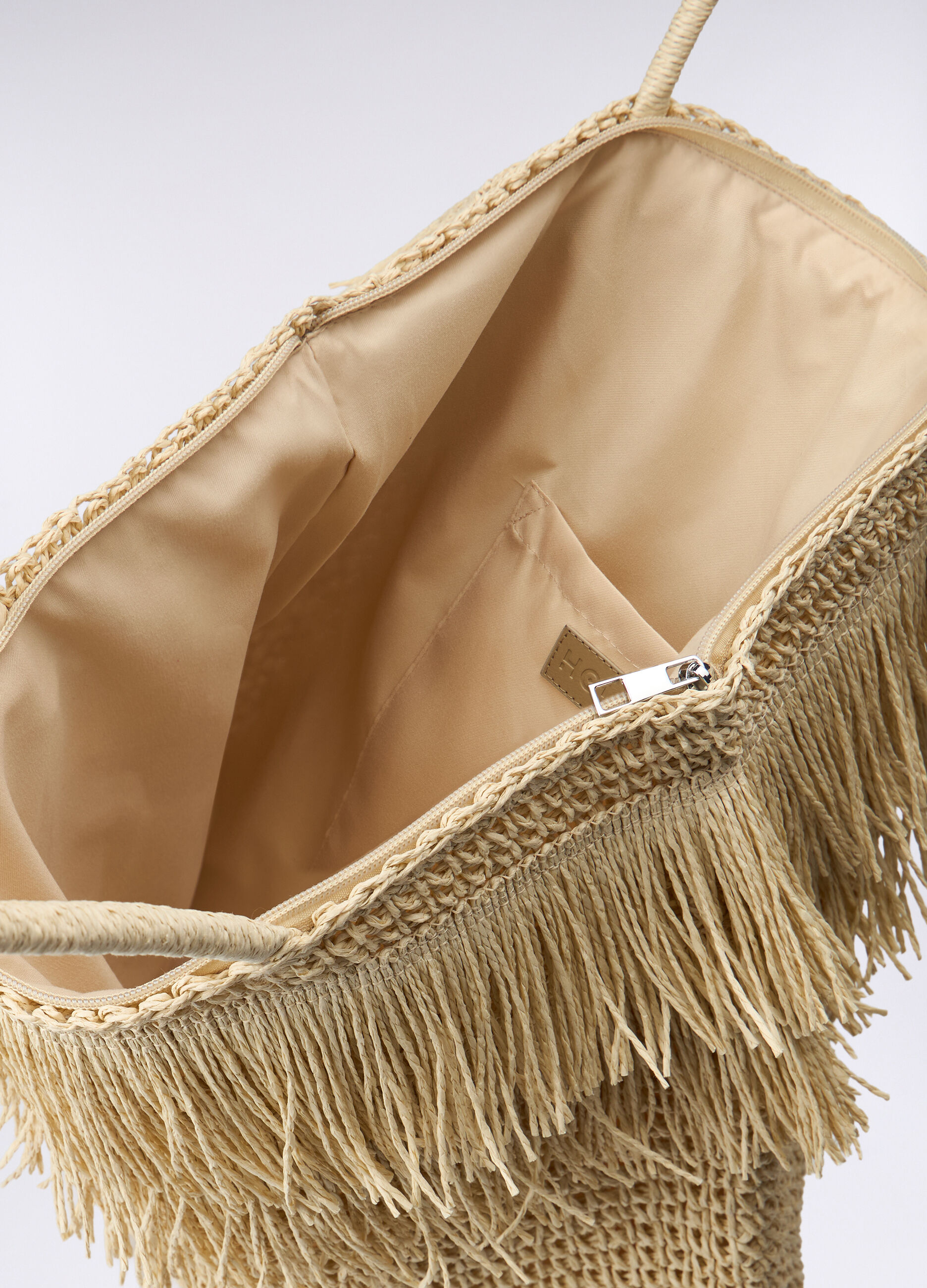 Borsa mare a spalla in carta tessile donna_1