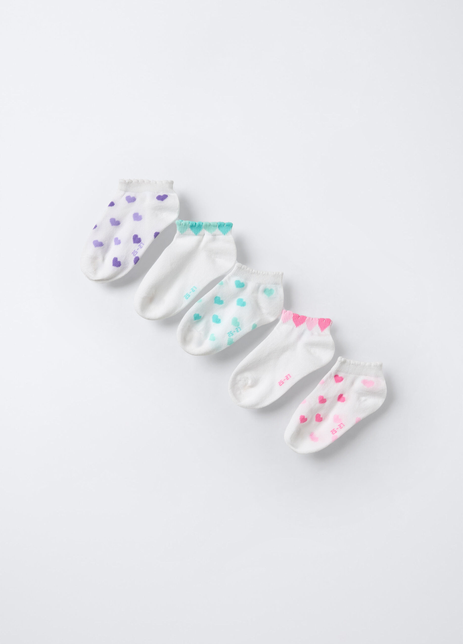 Pack 5 calze extra corte misto cotone stretch bambina_1