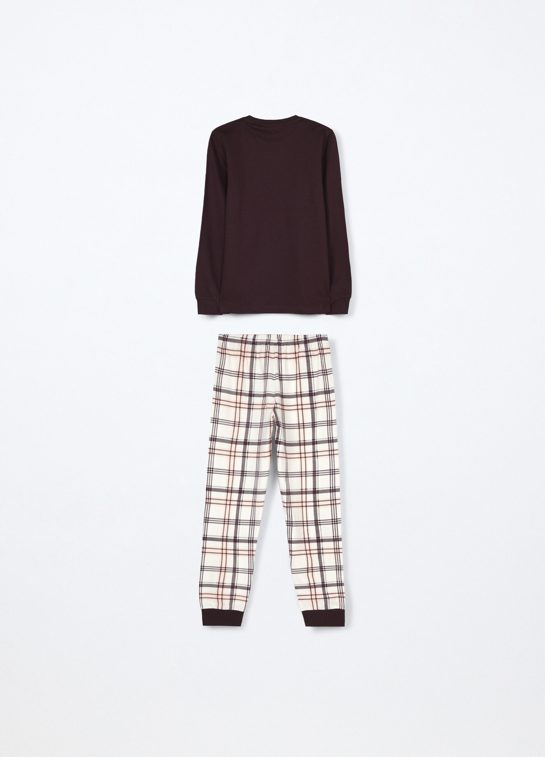 Set pigiama lungo in puro cotone fleece ragazza_1